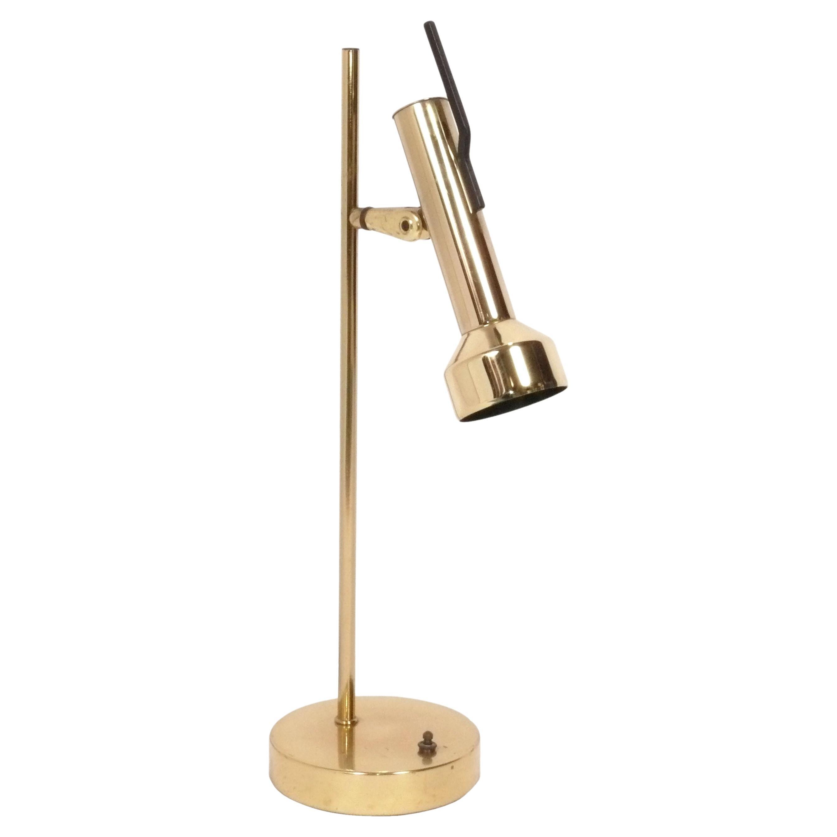 Lampada da scrivania in ottone del Mid Century Modern