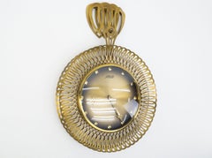 Mid-Century Modern Brass Double Frame Wall Clock by Atlanta Univers, 1960s