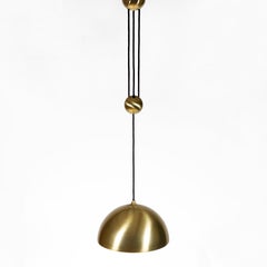 Mid-Century Modern Brass 'Duos 32' Florian Schulz Counterweight Pendant Light