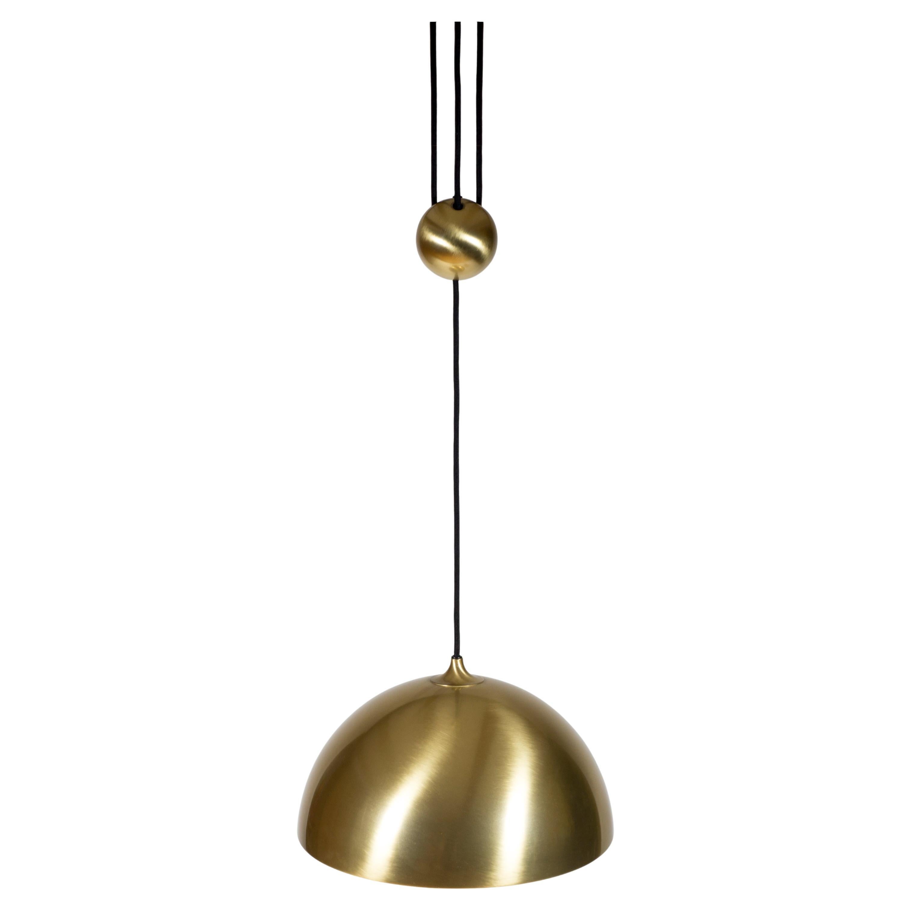 Mid-Century Modern Brass 'Duos 32' Florian Schulz Counterweight Pendant Light