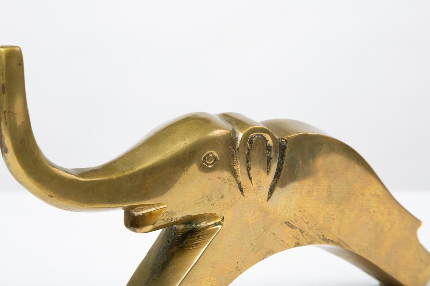 Mid-Century Modern Brass Elephant Figurine 3