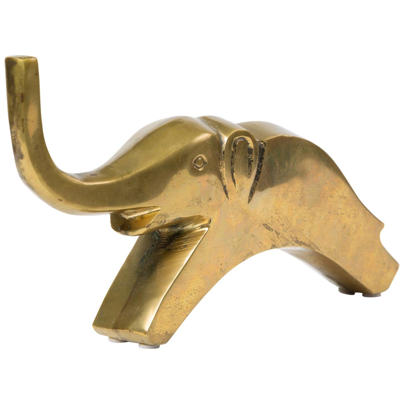 Mid-Century Modern Brass Elephant Figurine