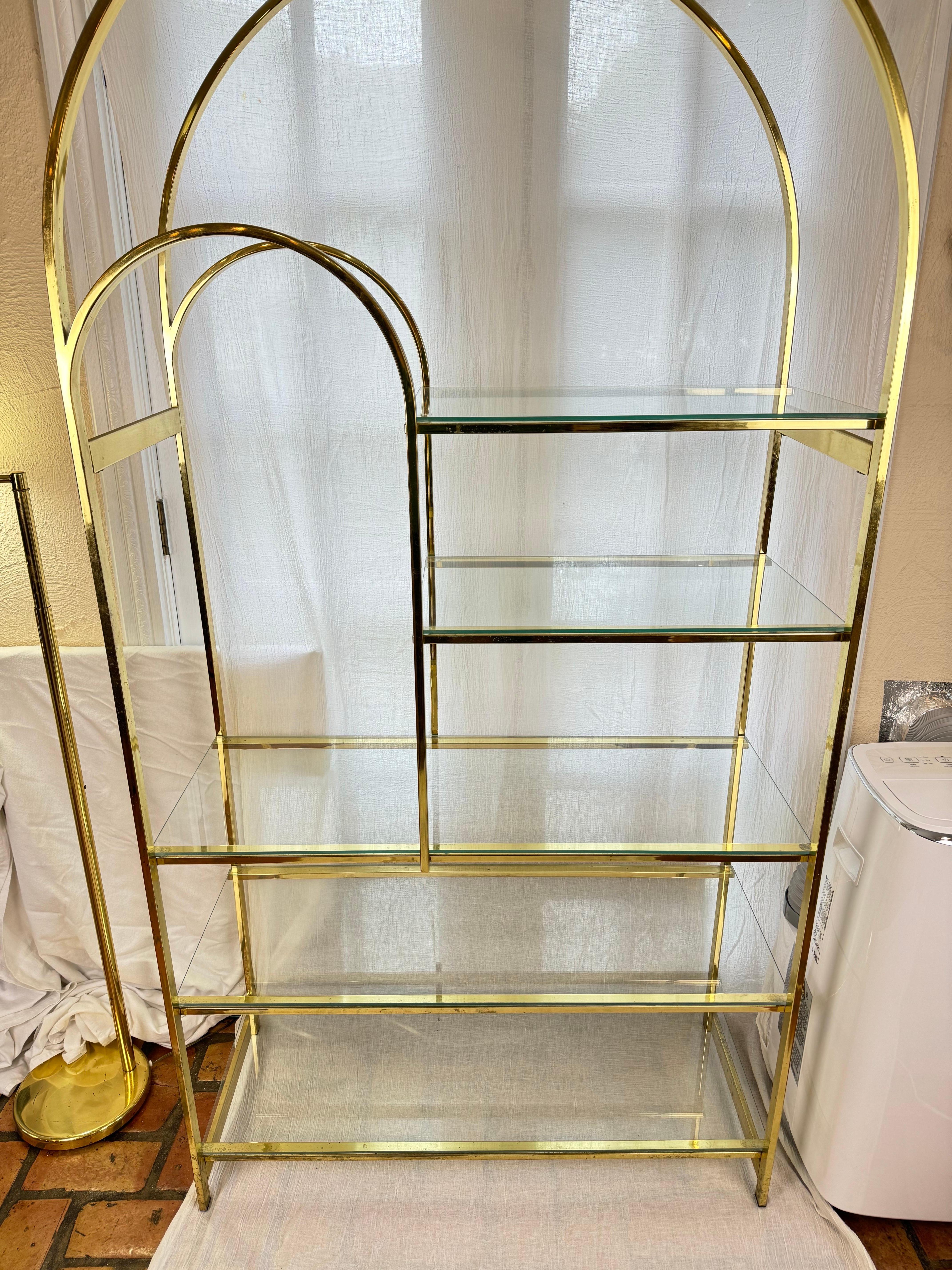 Mid Century Modern Brass Etagere For Sale 8