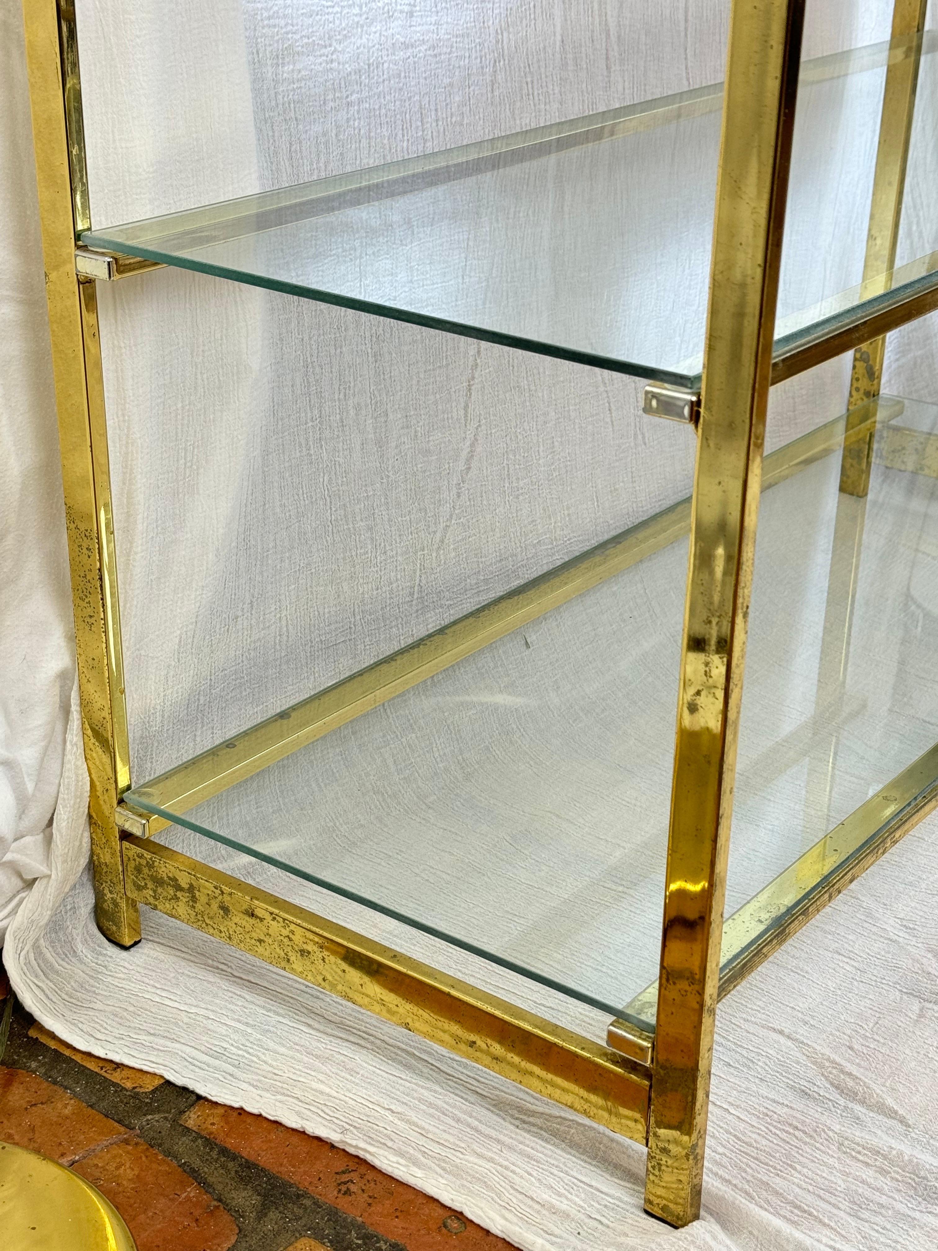 Mid Century Modern Brass Etagere For Sale 11