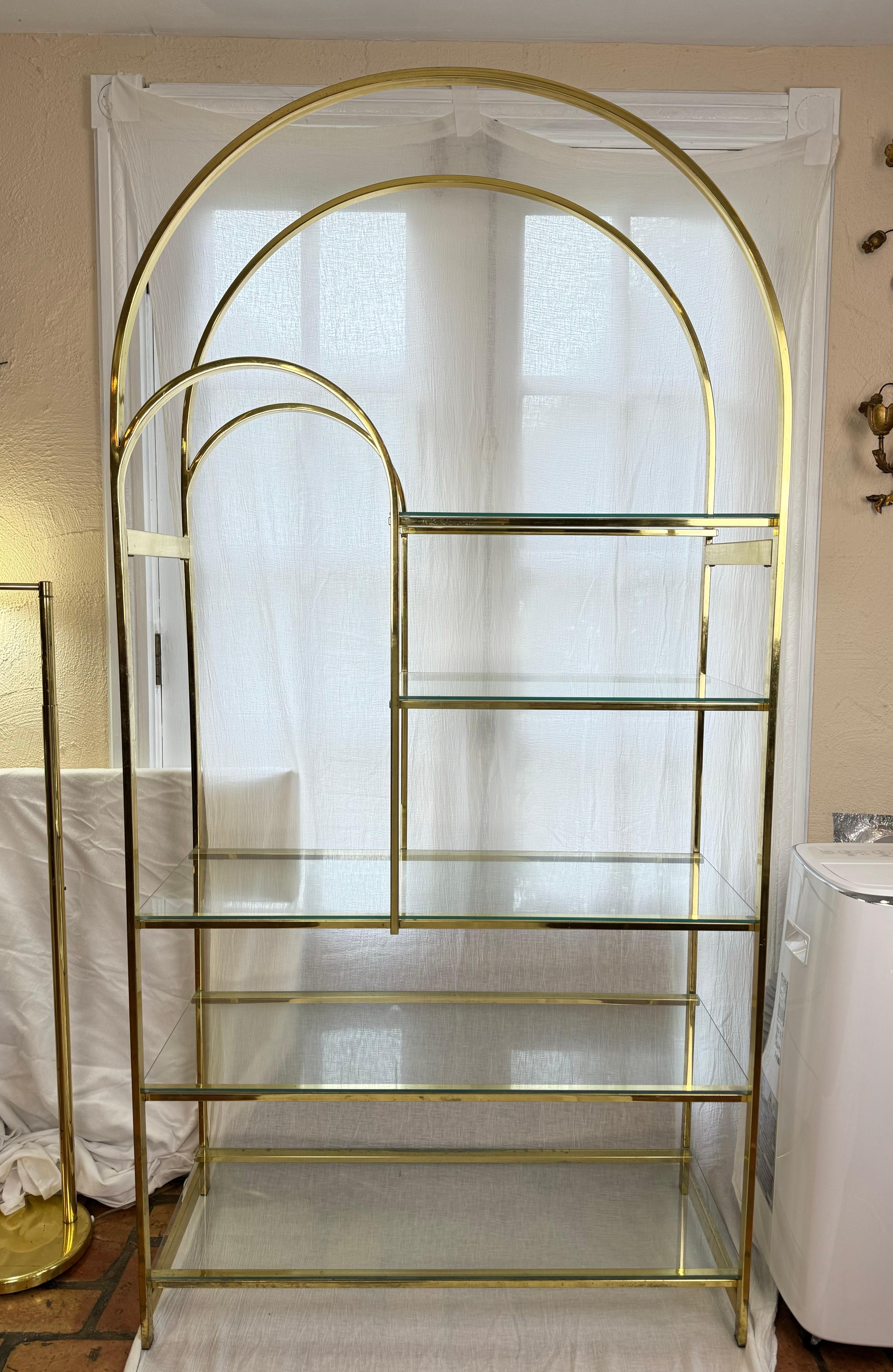 Mid-Century Modern Mid Century Modern Brass Etagere For Sale