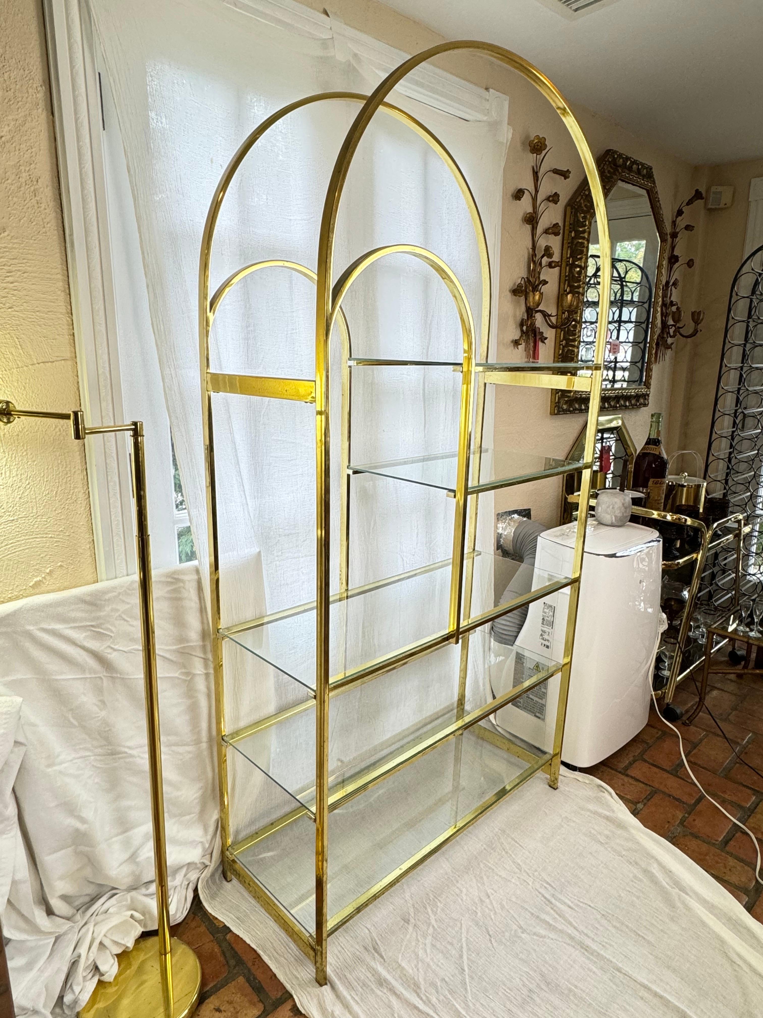 Mid Century Modern Brass Etagere For Sale 1