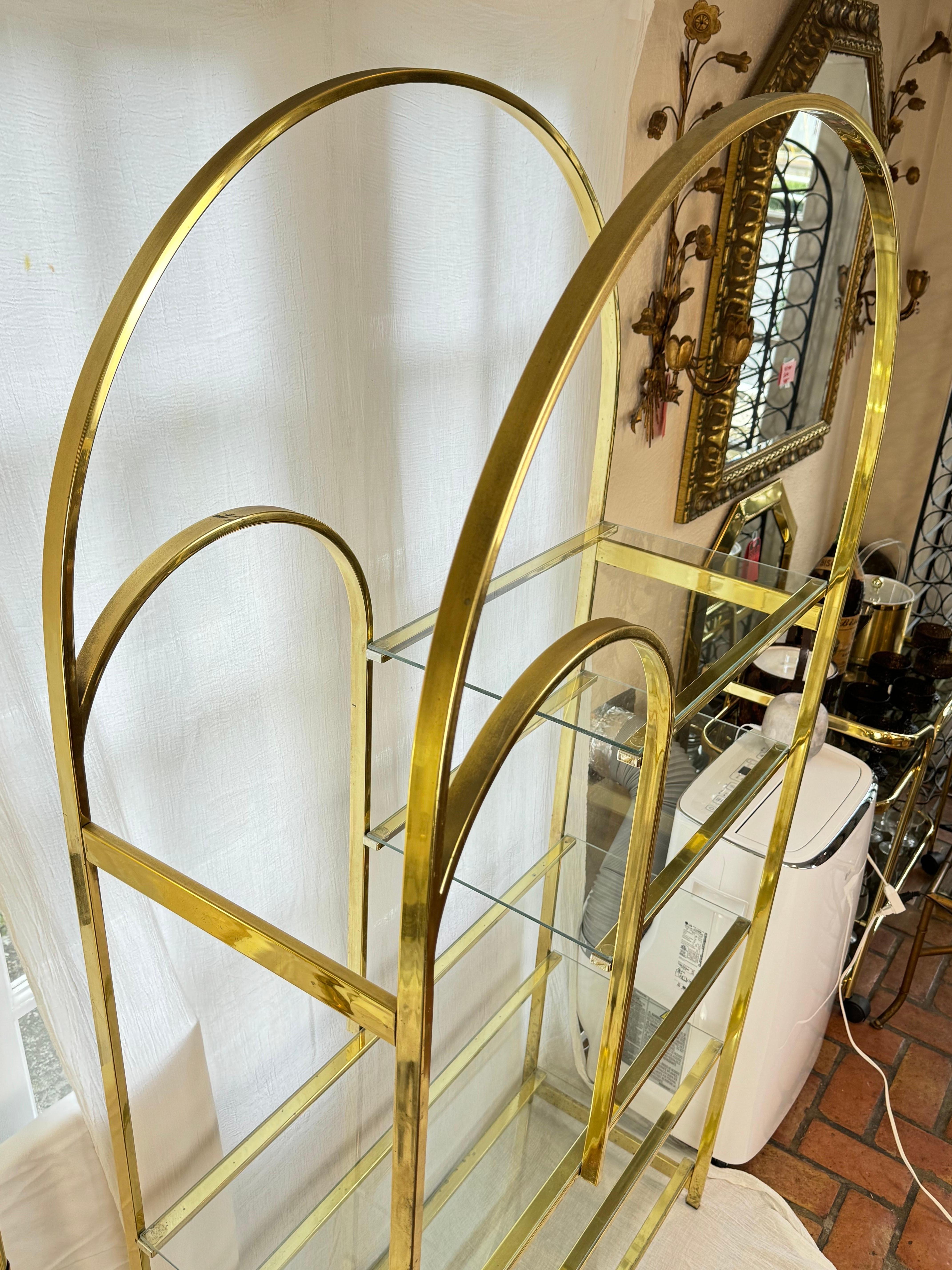 Mid Century Modern Brass Etagere For Sale 2