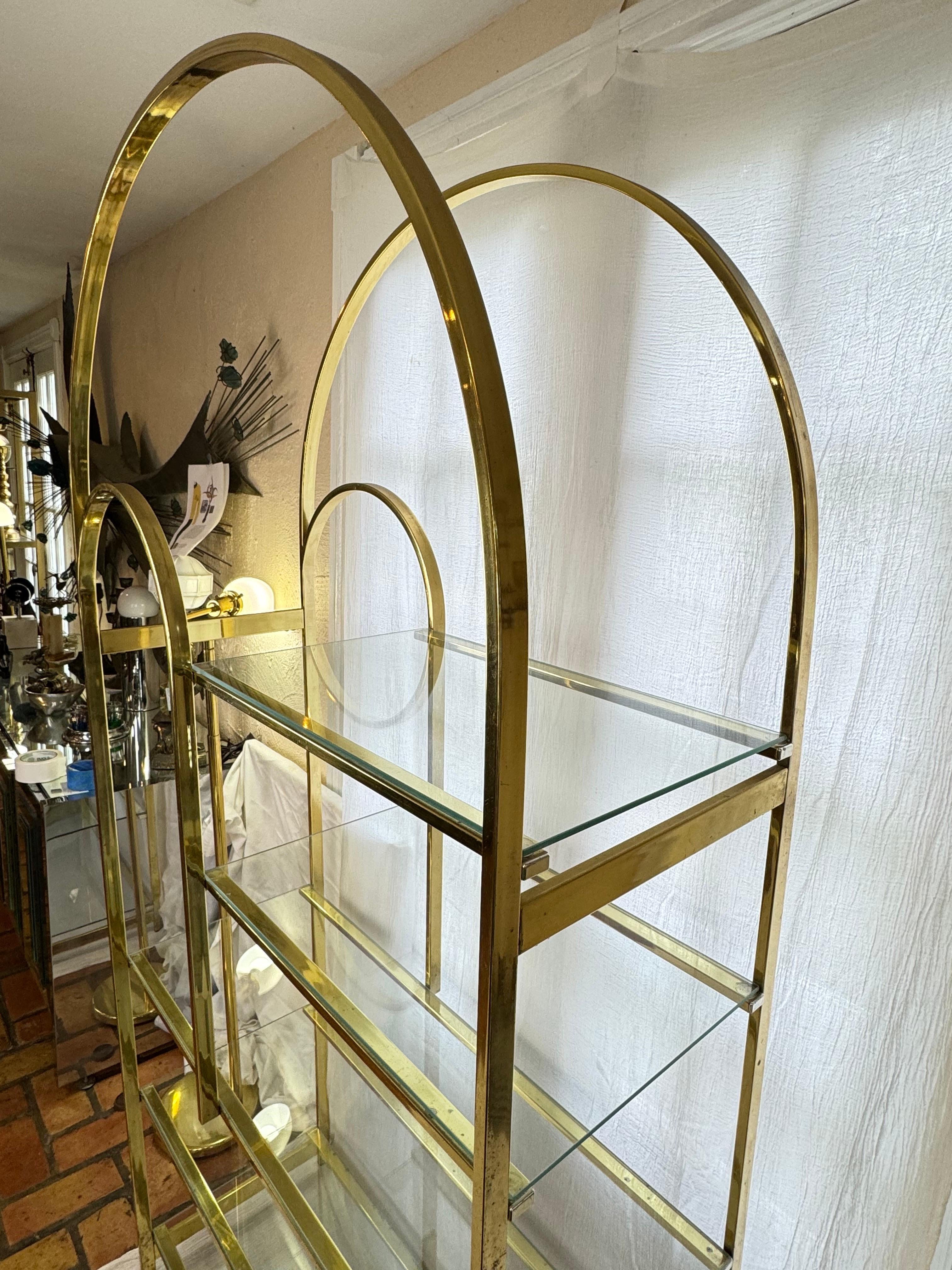 Mid Century Modern Brass Etagere For Sale 3