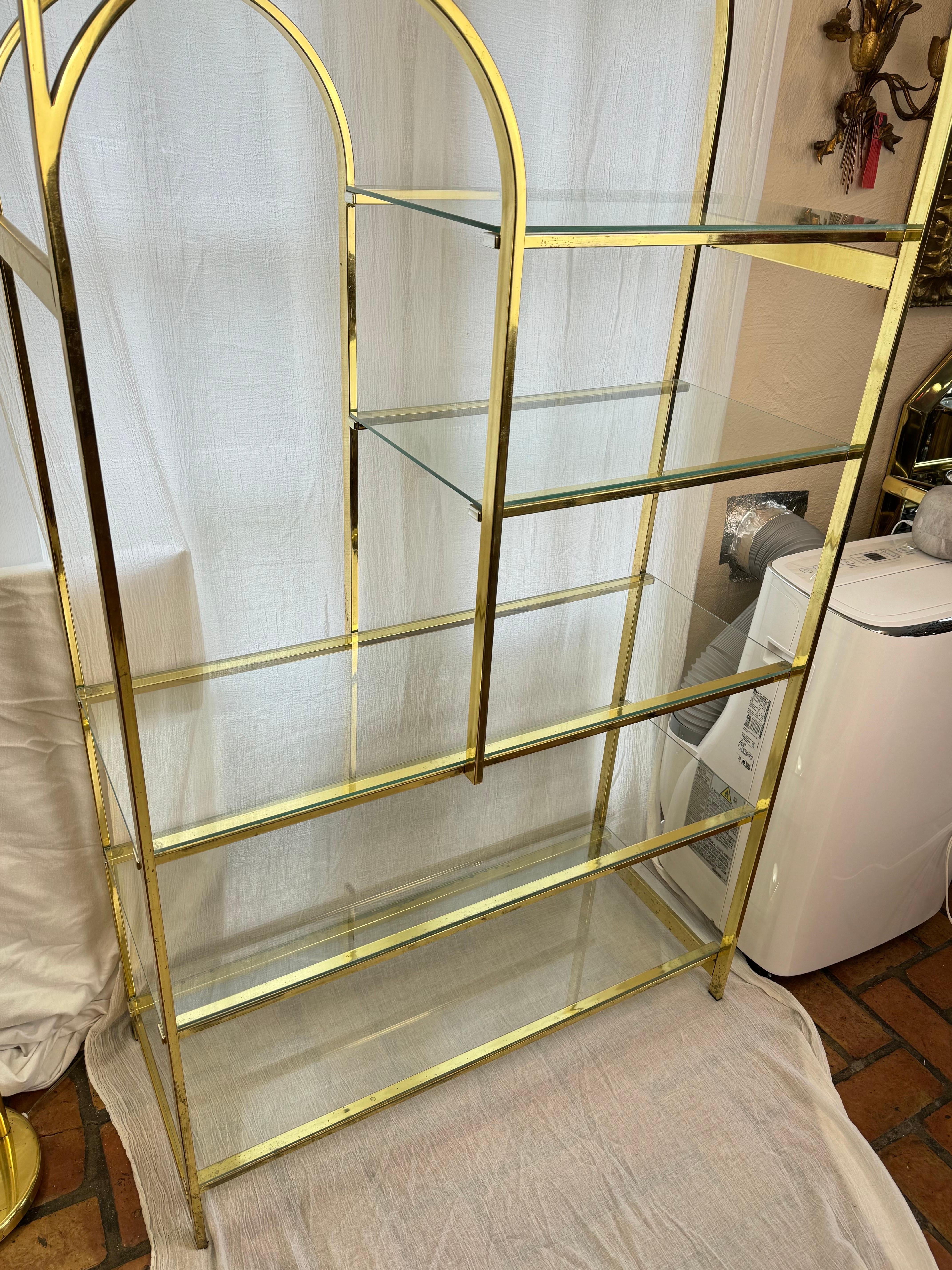Mid Century Modern Brass Etagere For Sale 4