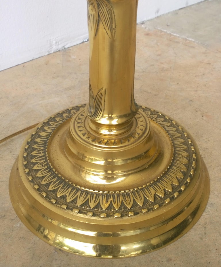 Mid-Century Modern Brass Faux Bamboo Highly Stylized Floor ...