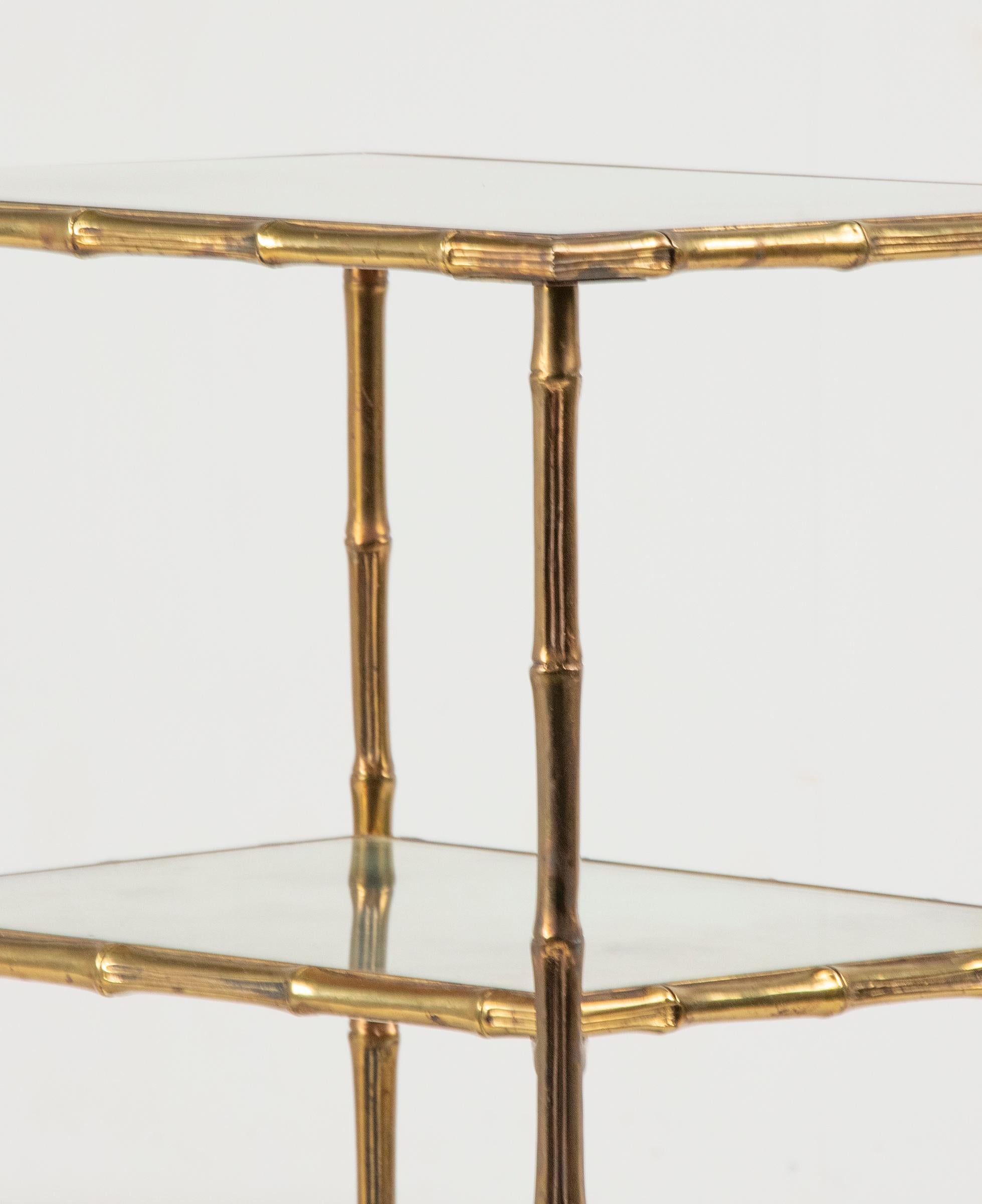 Mid-Century Modern Brass Faux Bamboo Side Table Maison Baguès In Good Condition In Casteren, Noord-Brabant