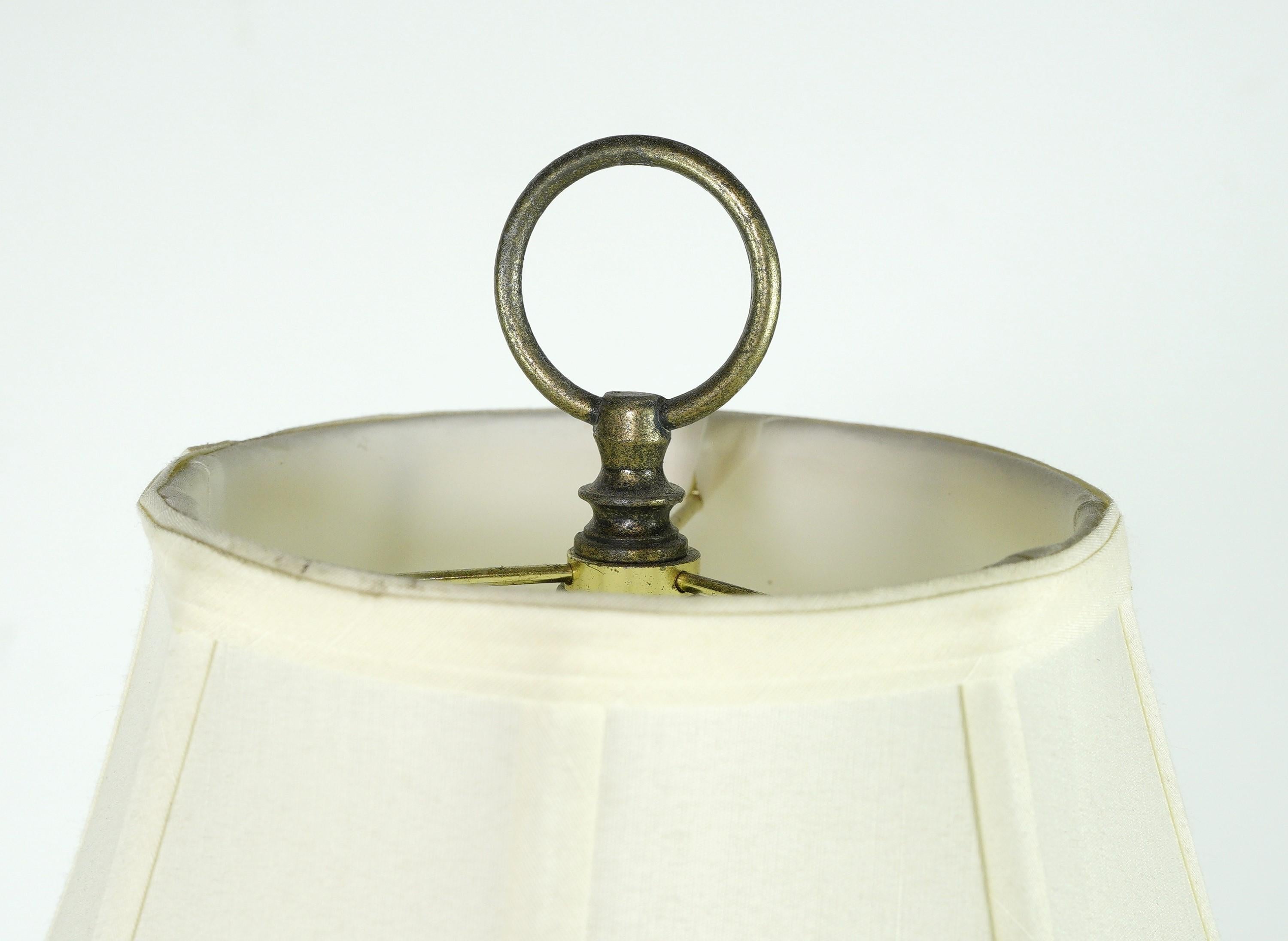 Mid-Century Modern Brass Finish Floor Lamp Glass Tabletop 4