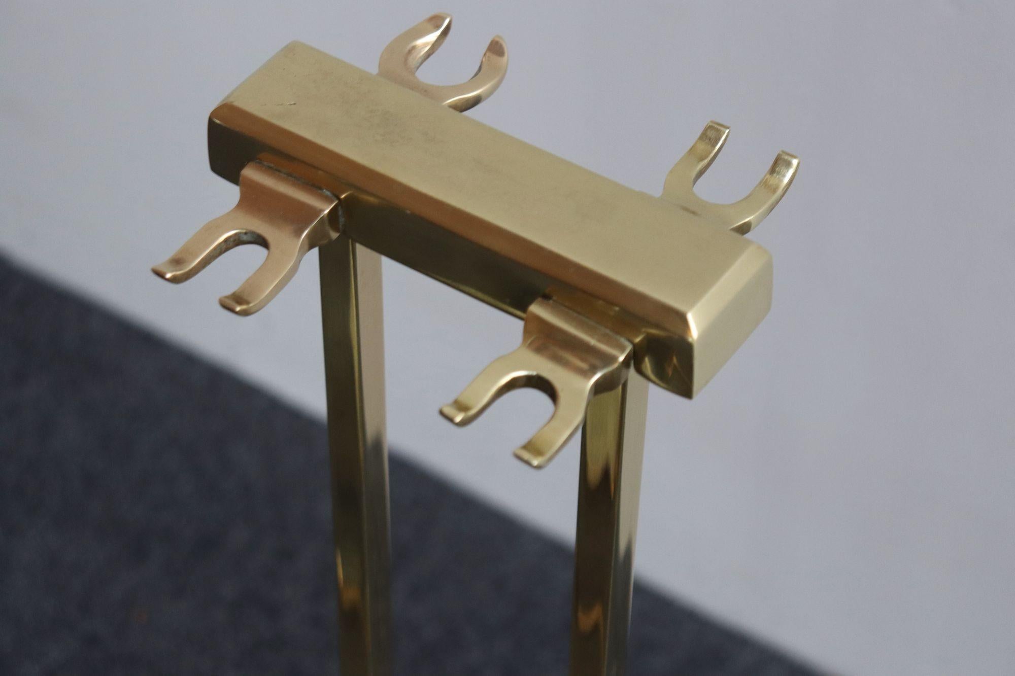 Mid-Century Modern Brass Fireplace Tool Set 9