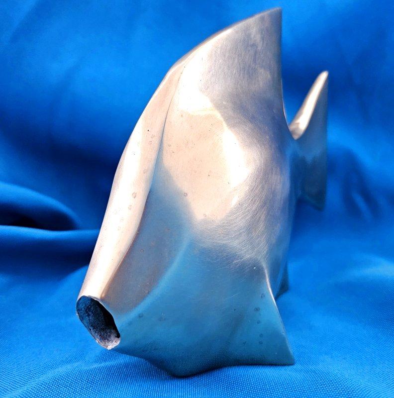 Mid-Century Modern Brass Fish Sculpture in the style of Andre Bloc For Sale 4