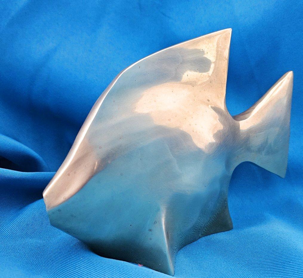 Mid-Century Modern Brass Fish Sculpture in the style of Andre Bloc For Sale 5