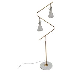 Mid Century Modern Brass Floor Lamp attr. to Stilnovo, Italy 1950s