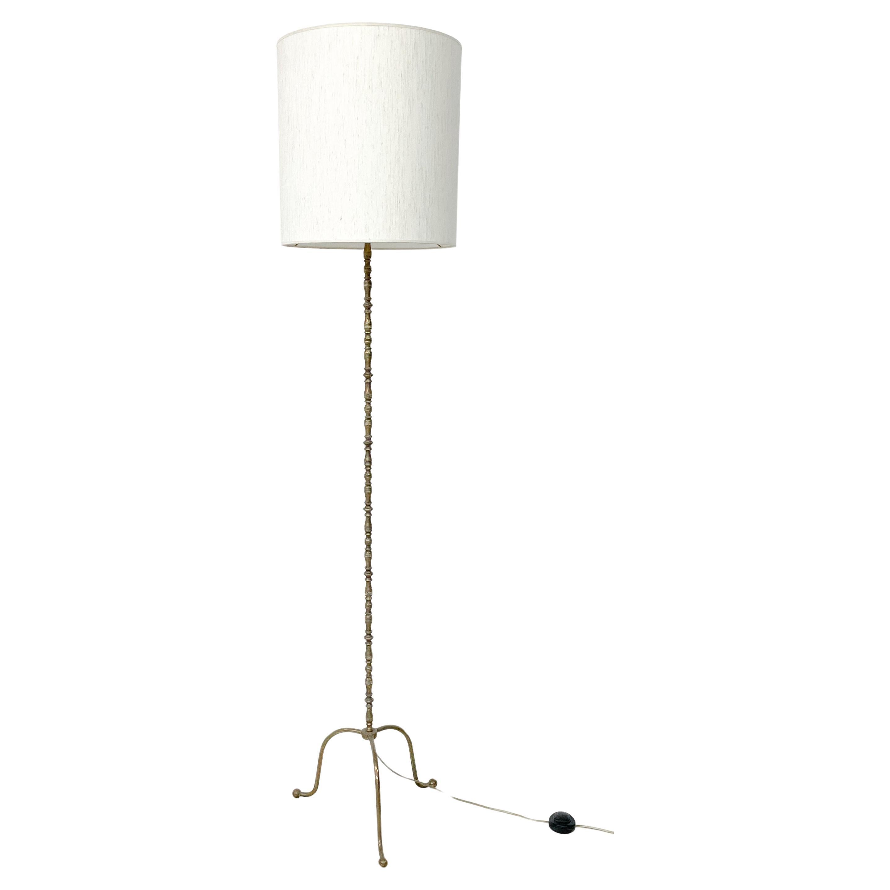 Mid-Century Modern Brass Floor Lamp, c.1940s