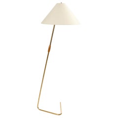 Lampada da terra in ottone moderna di metà secolo 'Flamingo' n. 2083 di J.T. Kalmar, anni '60