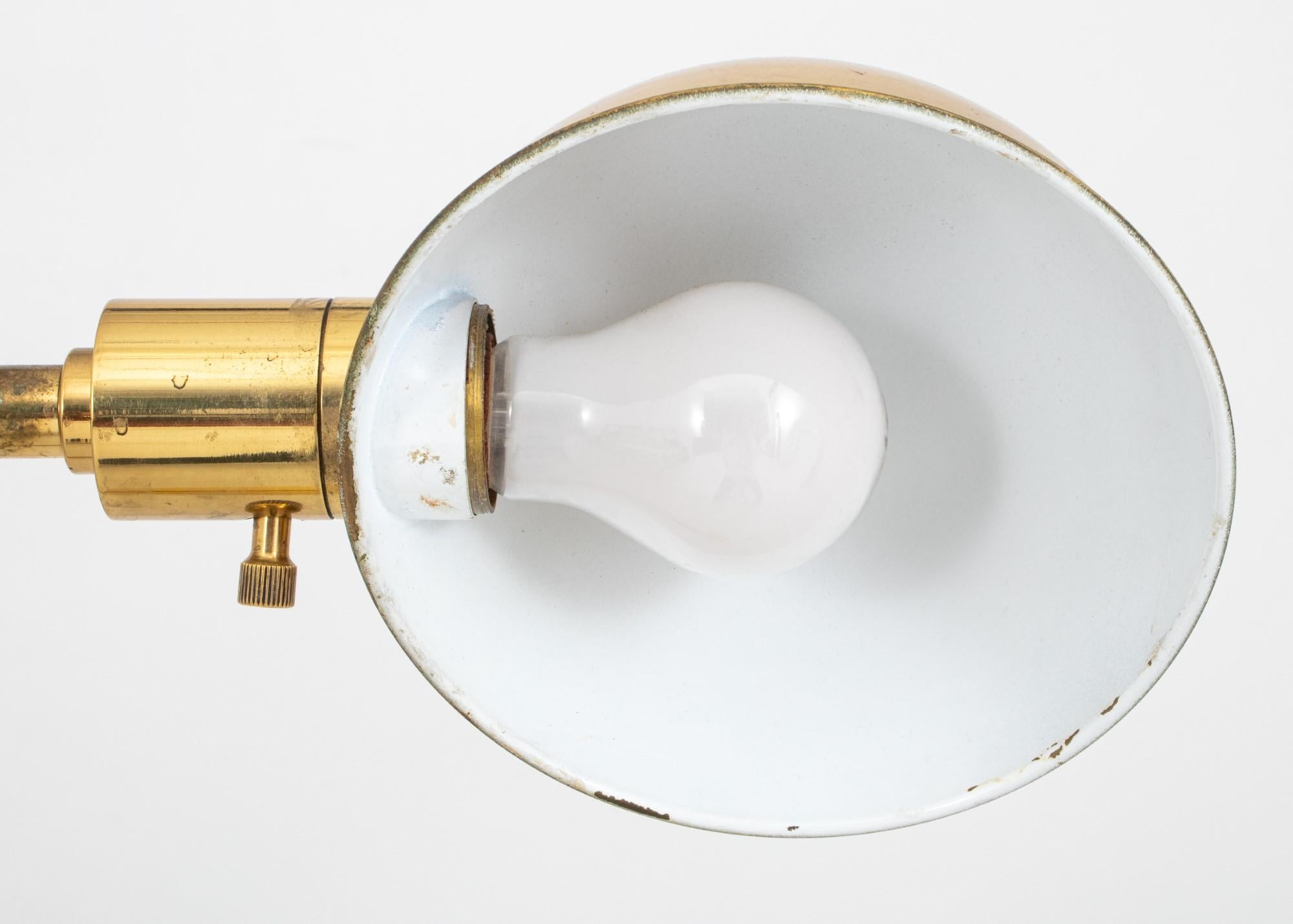 American Mid Century Modern Brass Floor Lamp For Sale