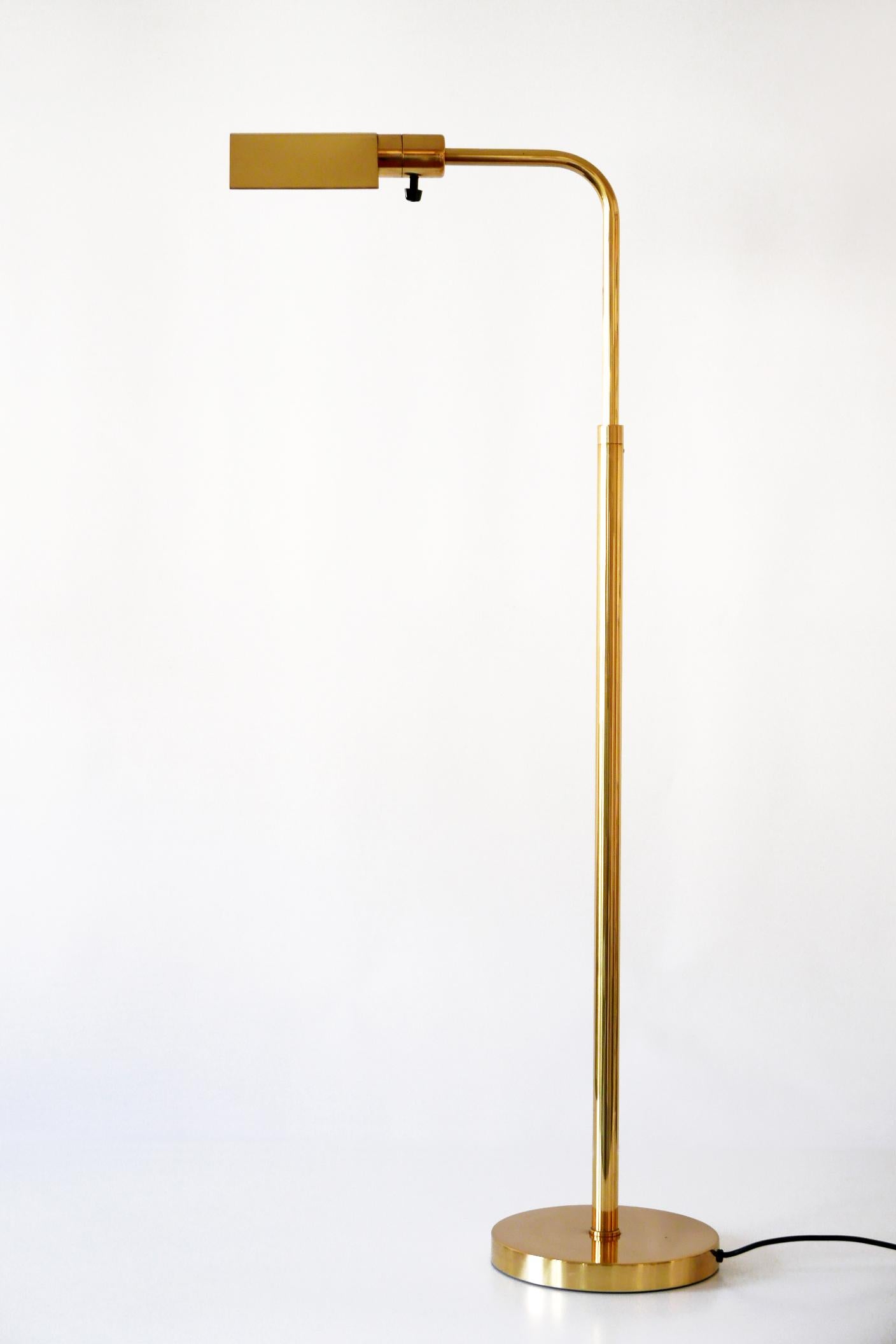 Mid-Century Modern Brass Floor Lamp or Reading Light by Metalarte for Hansen 5