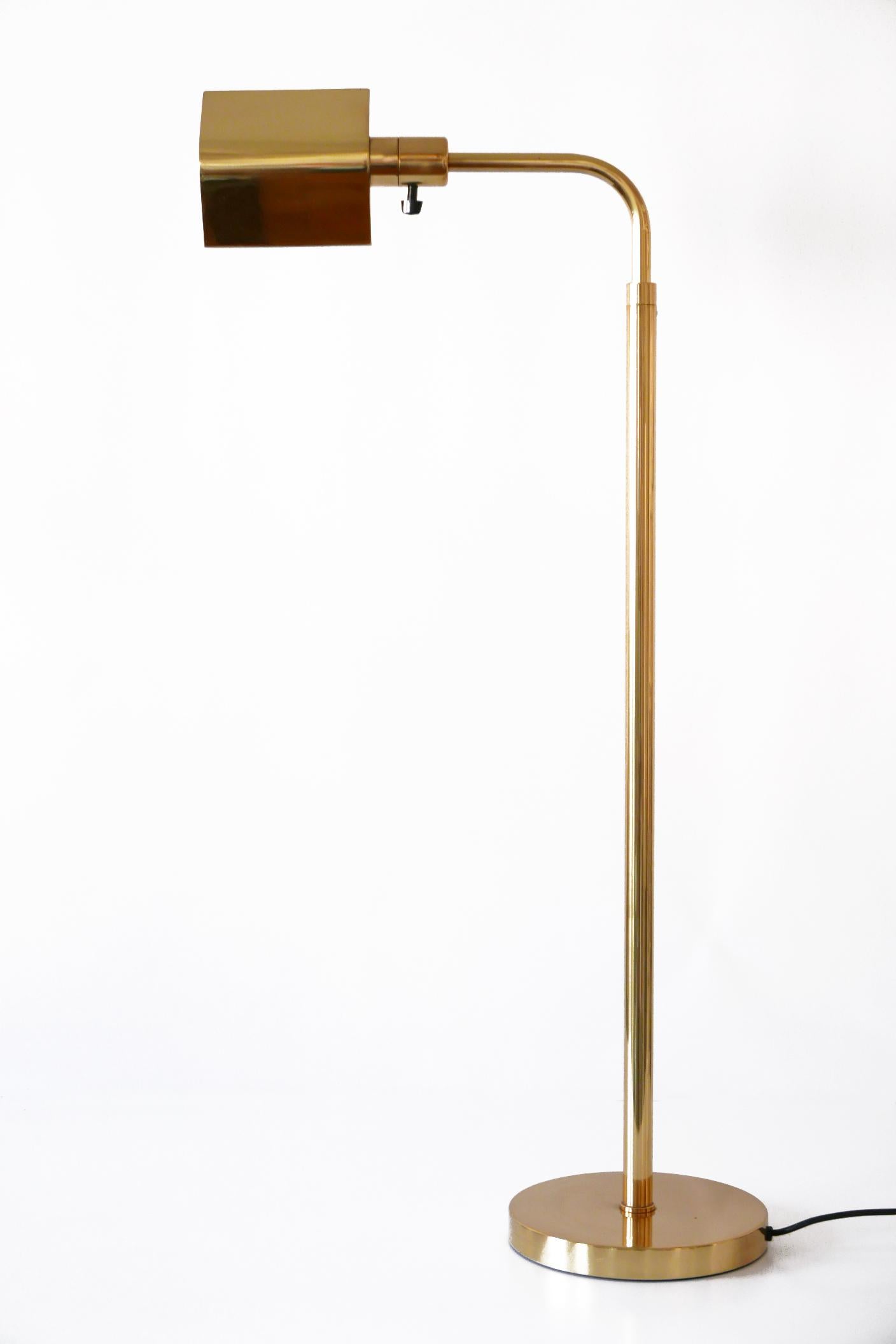 Mid-Century Modern Brass Floor Lamp or Reading Light by Metalarte for Hansen 6