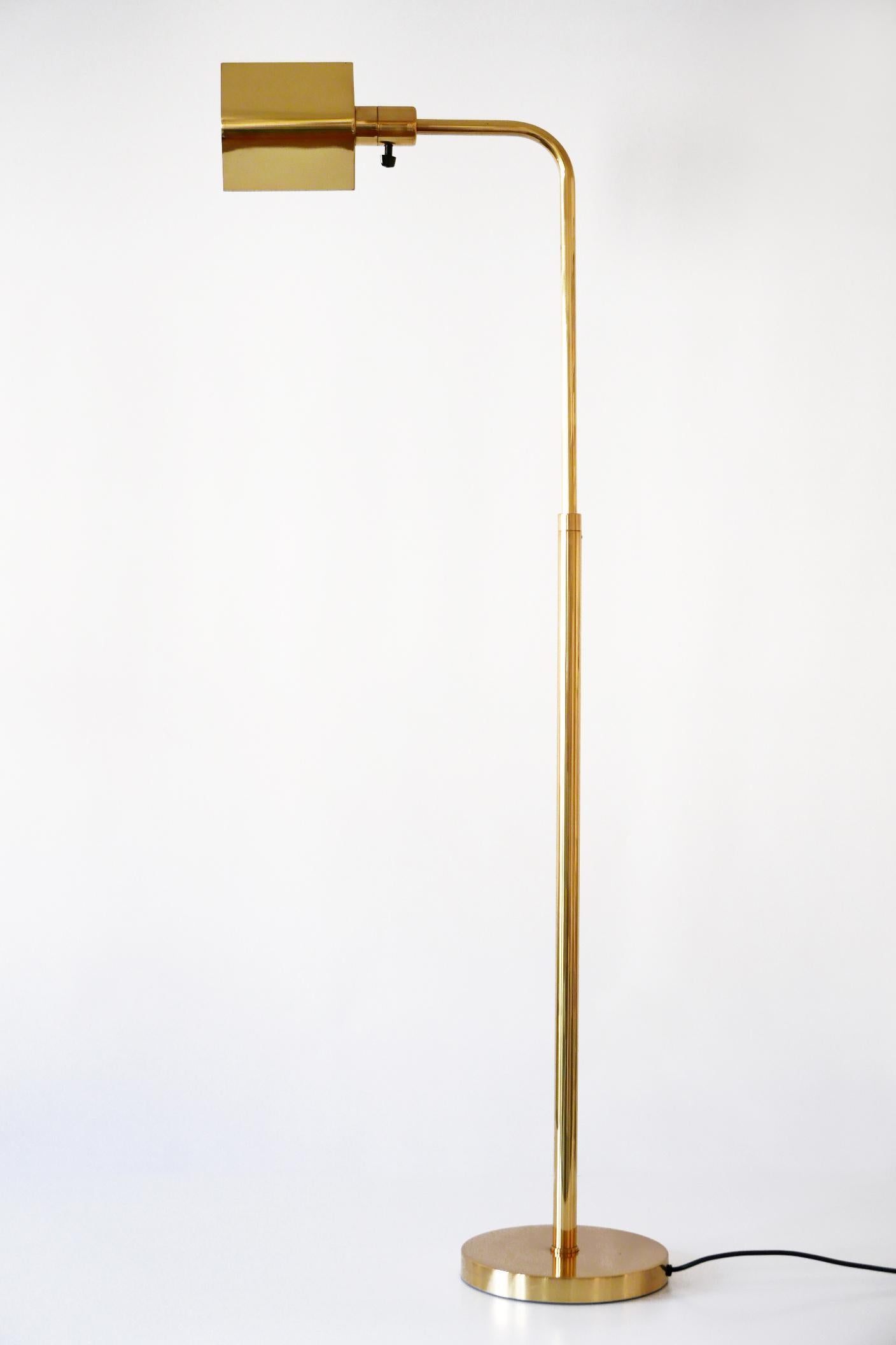 Mid-Century Modern Brass Floor Lamp or Reading Light by Metalarte for Hansen 7