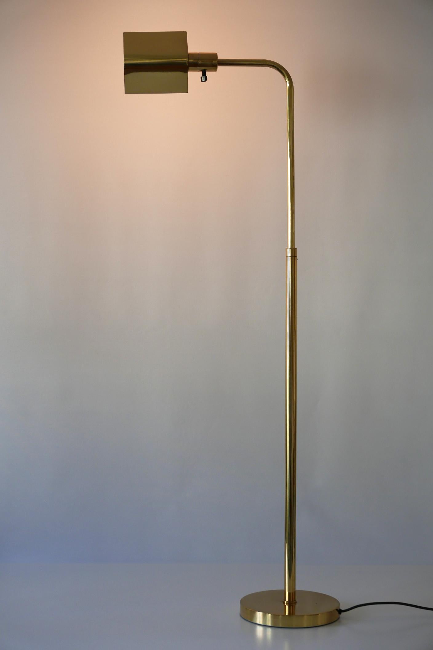 Mid-Century Modern Brass Floor Lamp or Reading Light by Metalarte for Hansen 8