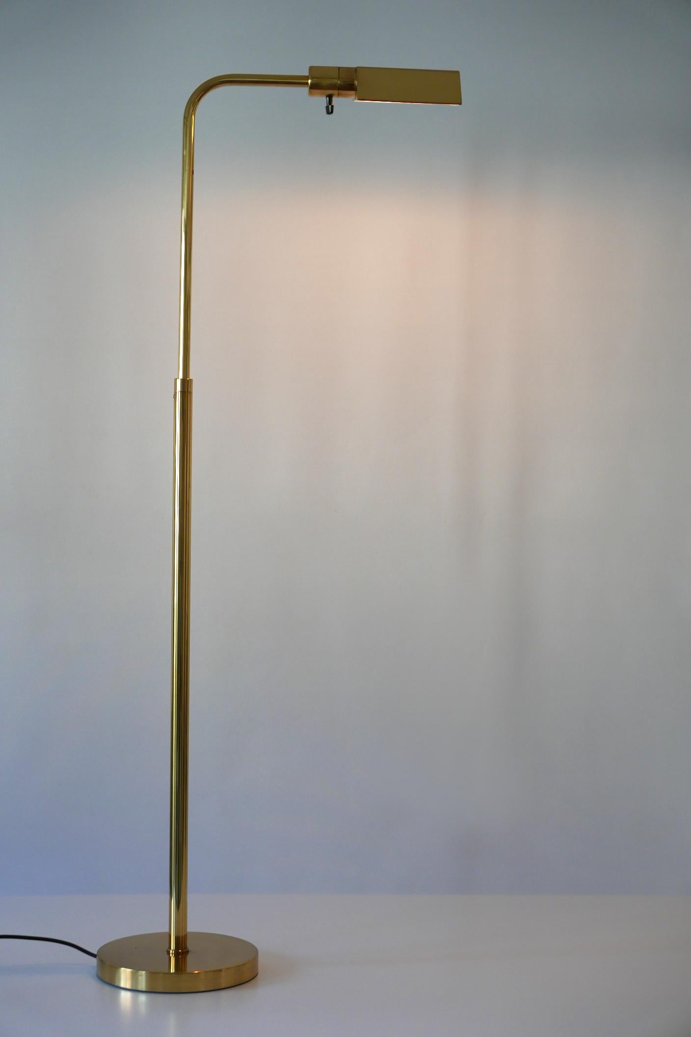 Spanish Mid-Century Modern Brass Floor Lamp or Reading Light by Metalarte for Hansen