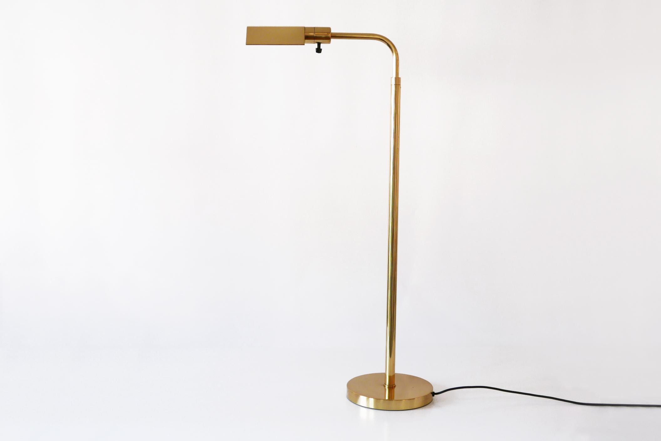 Mid-Century Modern Brass Floor Lamp or Reading Light by Metalarte for Hansen In Good Condition In Munich, DE