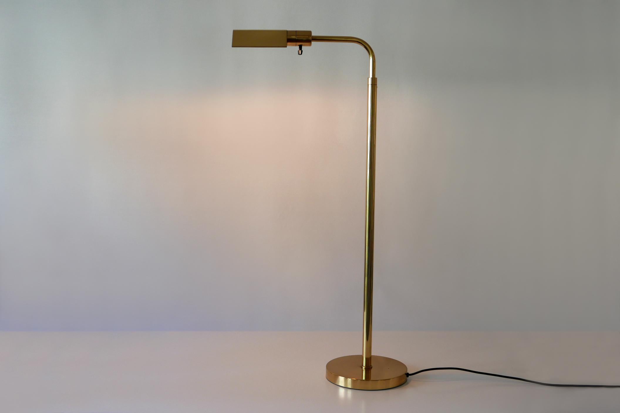 Late 20th Century Mid-Century Modern Brass Floor Lamp or Reading Light by Metalarte for Hansen