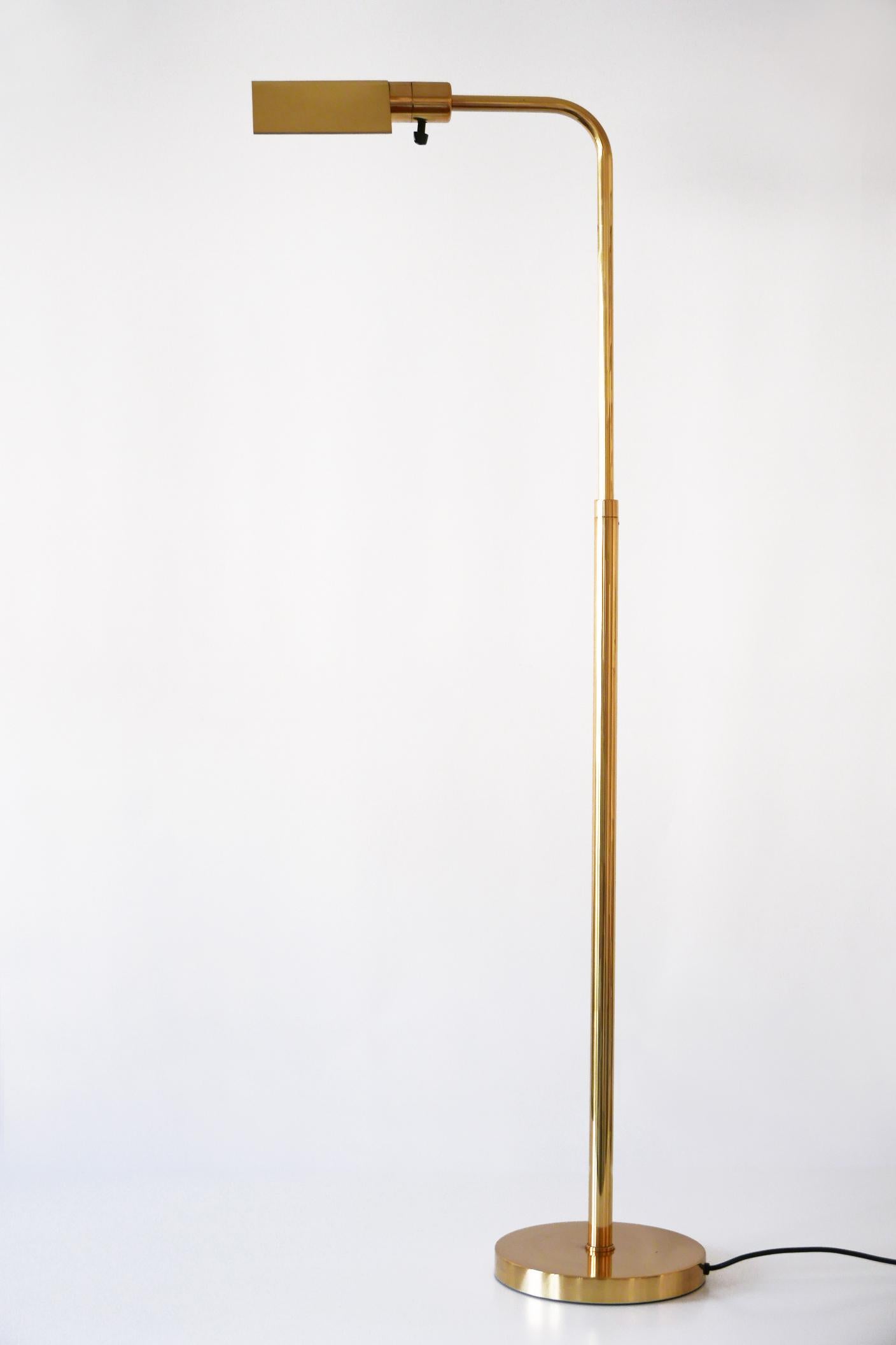 Mid-Century Modern Brass Floor Lamp or Reading Light by Metalarte for Hansen 1