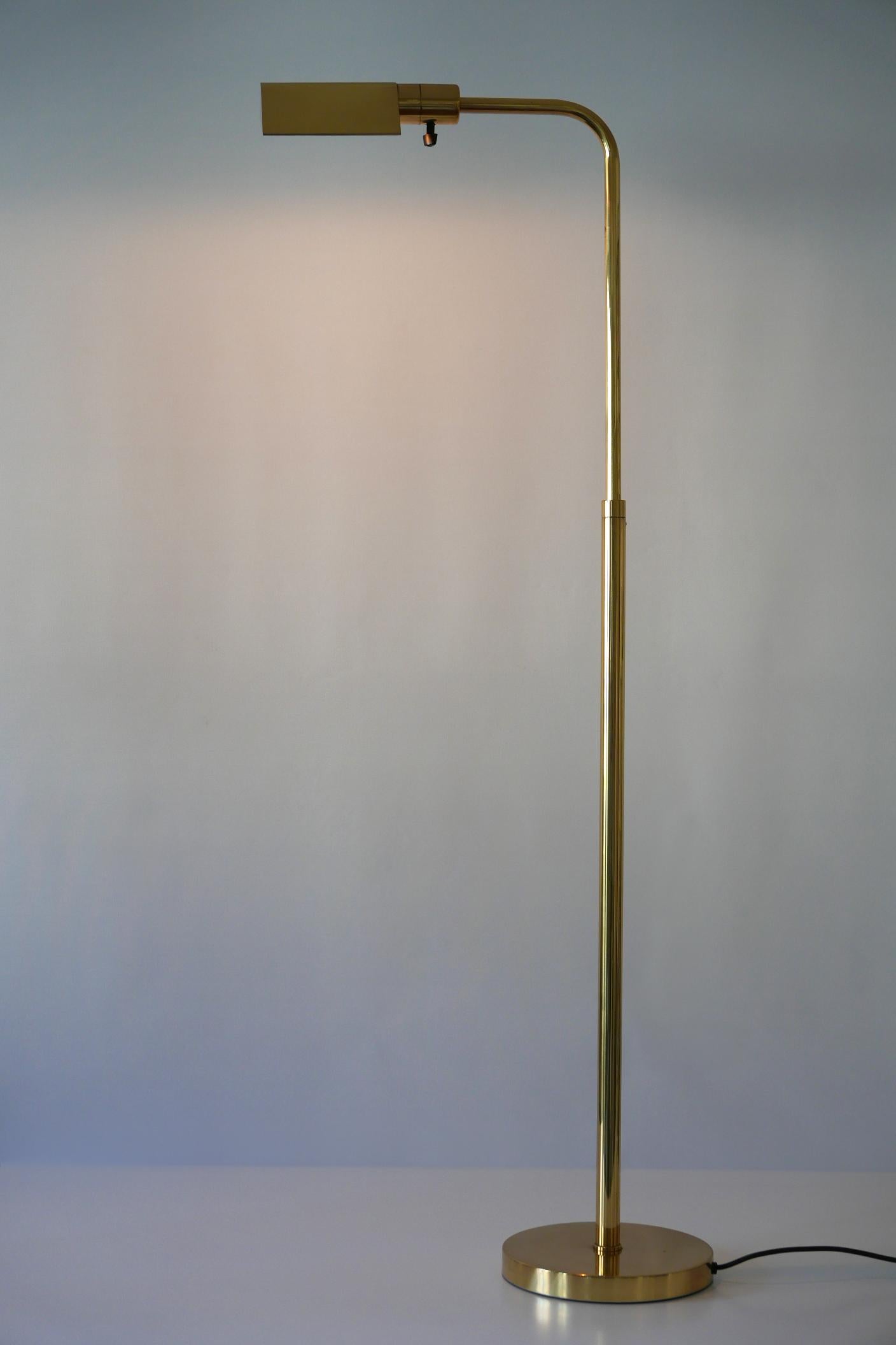 Mid-Century Modern Brass Floor Lamp or Reading Light by Metalarte for Hansen 2