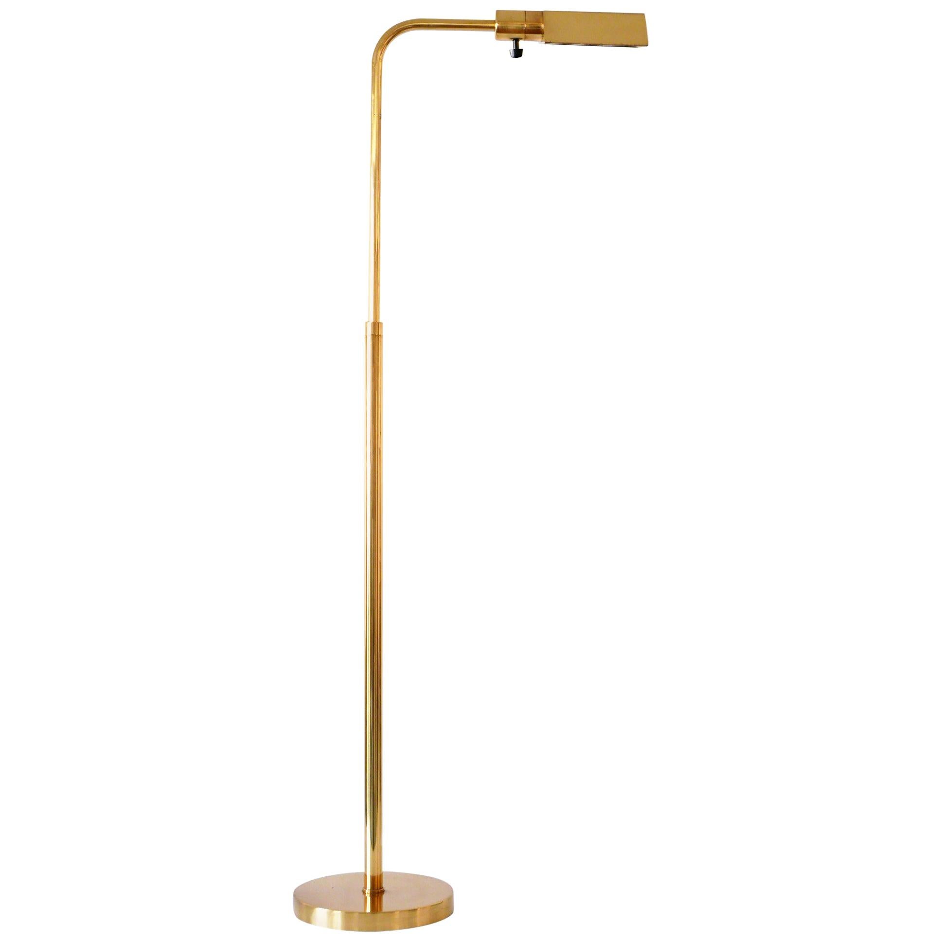 Mid-Century Modern Brass Floor Lamp or Reading Light by Metalarte for Hansen