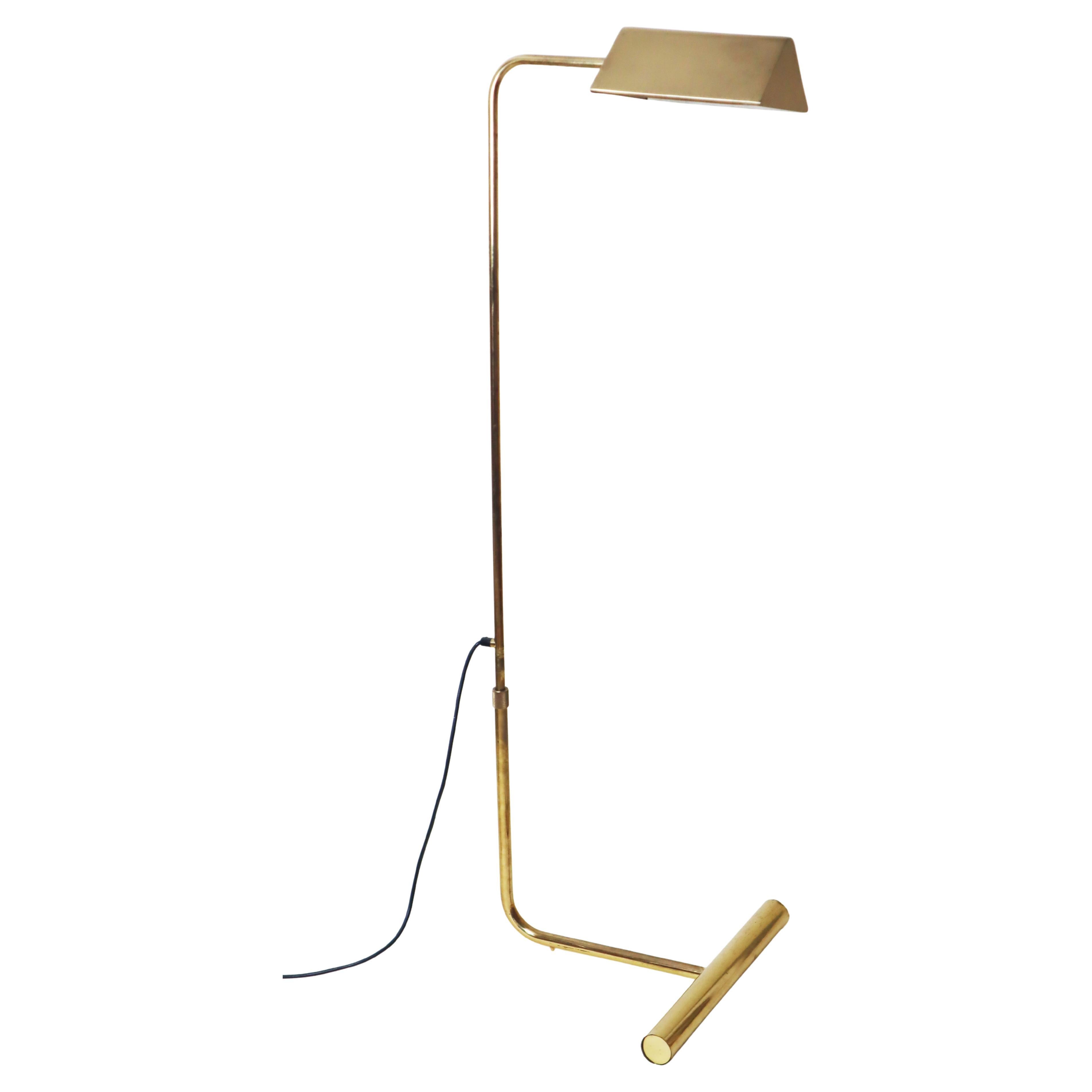 Mid-Century Modern Brass Floor Lamp Swivel For Sale