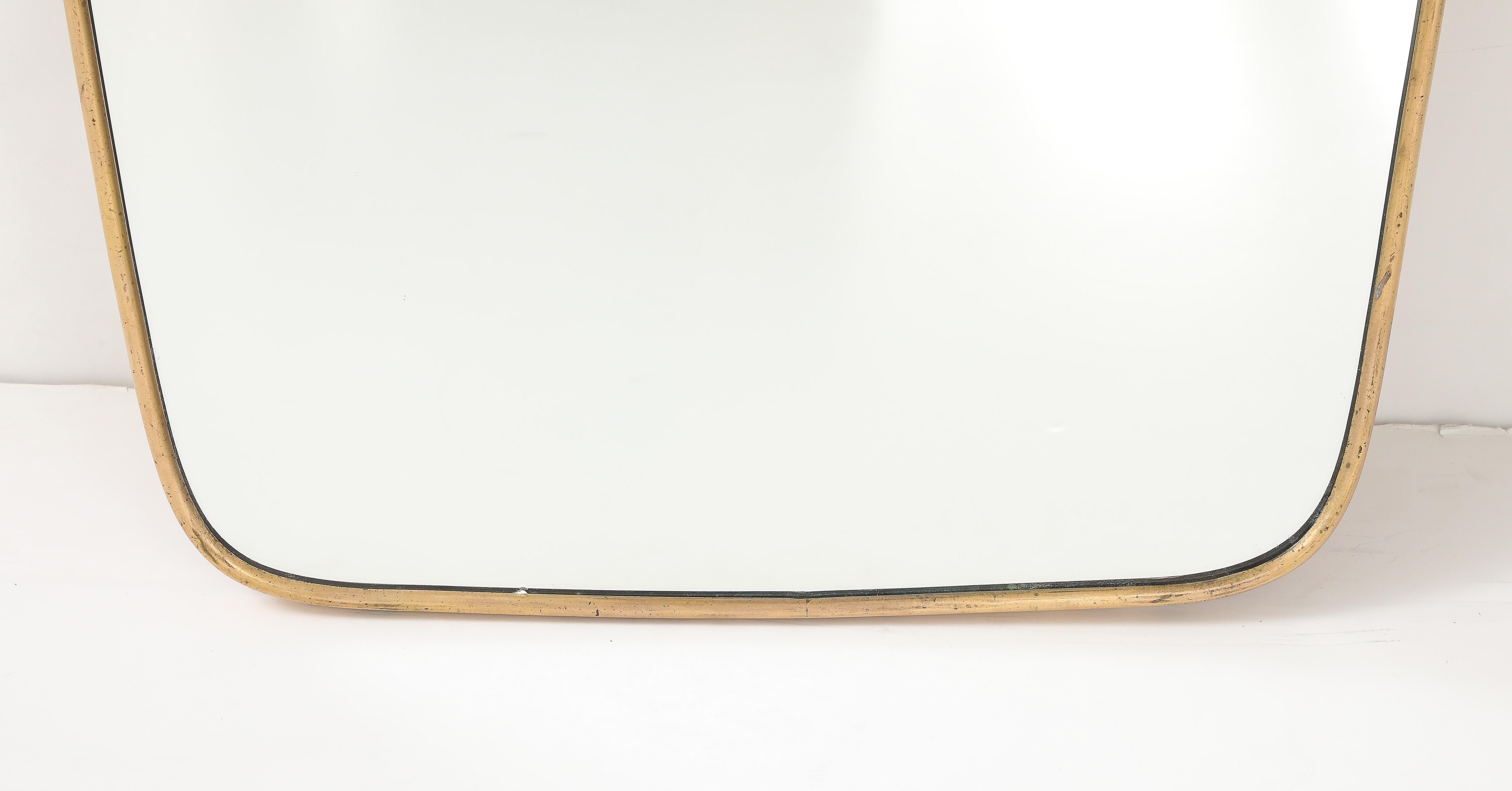 Specchio con cornice in ottone del Mid Century Modern, Italia, anni '50 in vendita 5