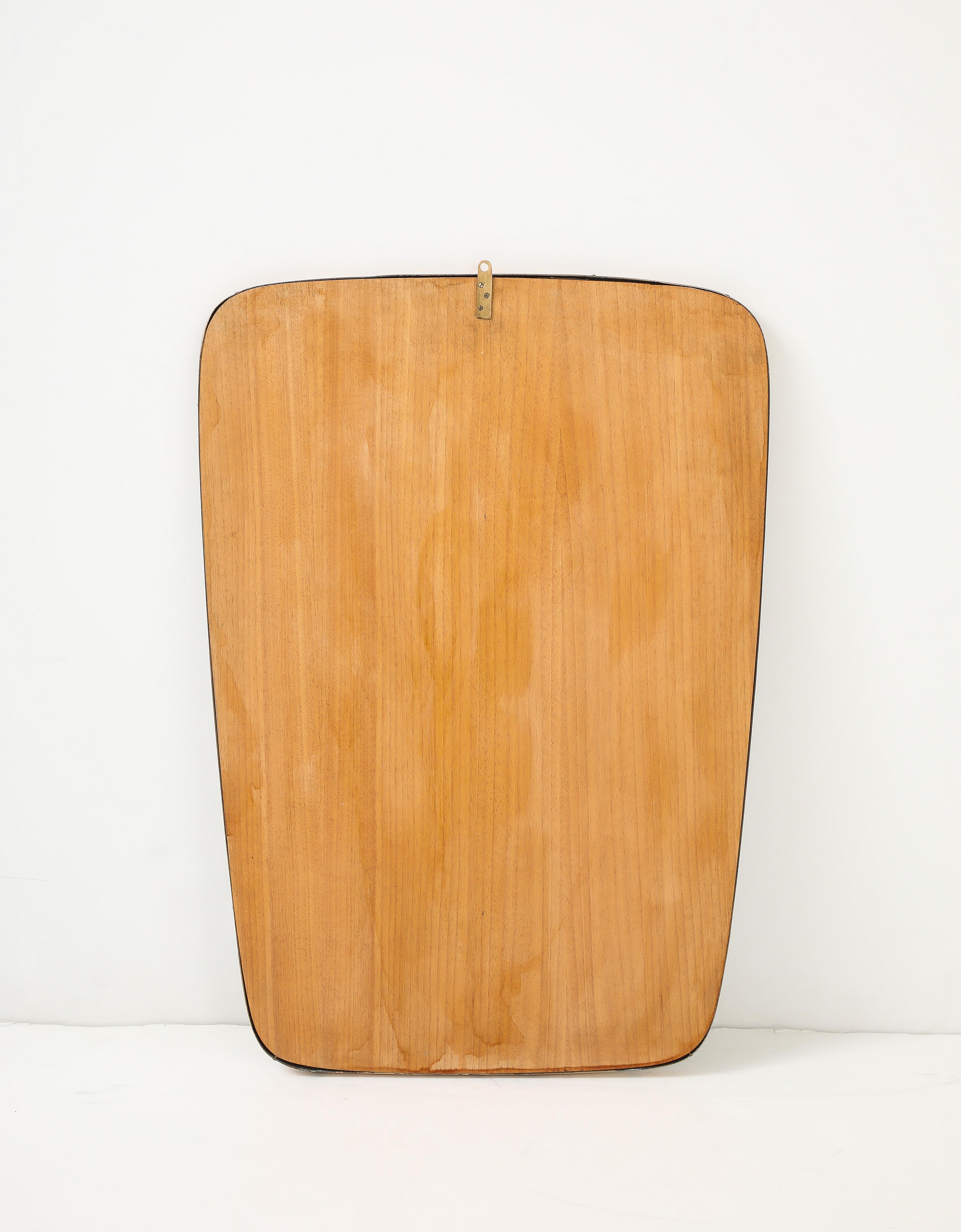 Specchio con cornice in ottone del Mid Century Modern, Italia, anni '50 in vendita 7