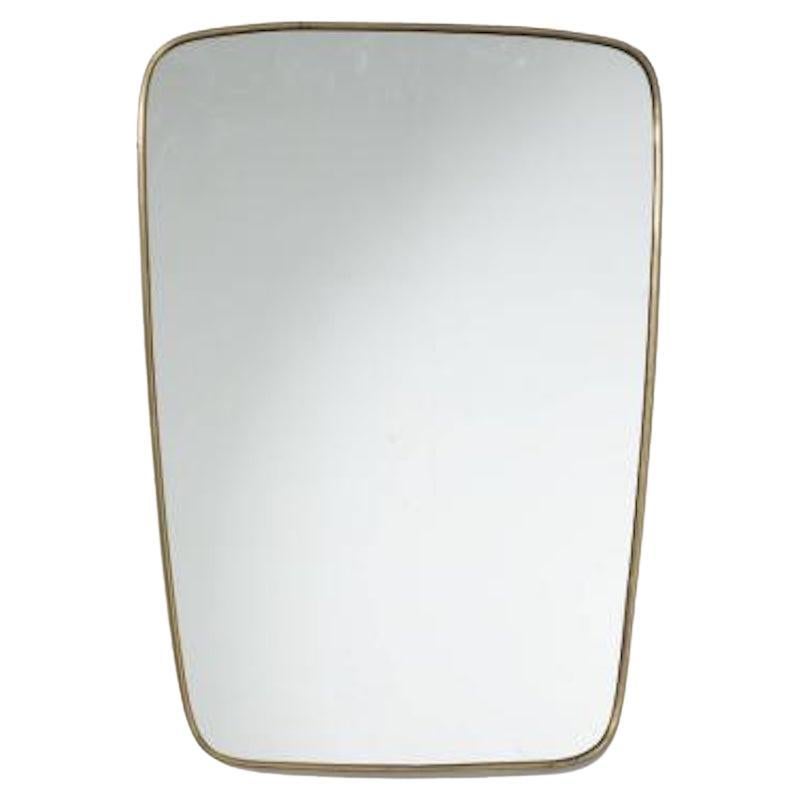 
Specchio con cornice in ottone del Mid Century Modern, Italia, anni '50