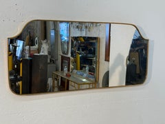 Mid-Century Modern Brass Framed Wall Mirror 1960s