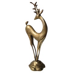 Mid-Century Modern Brass Gazelle Sculpture, circa 1950s