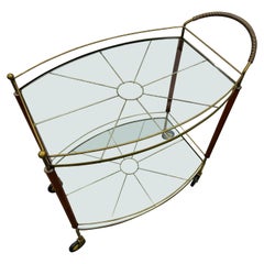 Mid-Century Modern Brass 
Glass Bar Cart