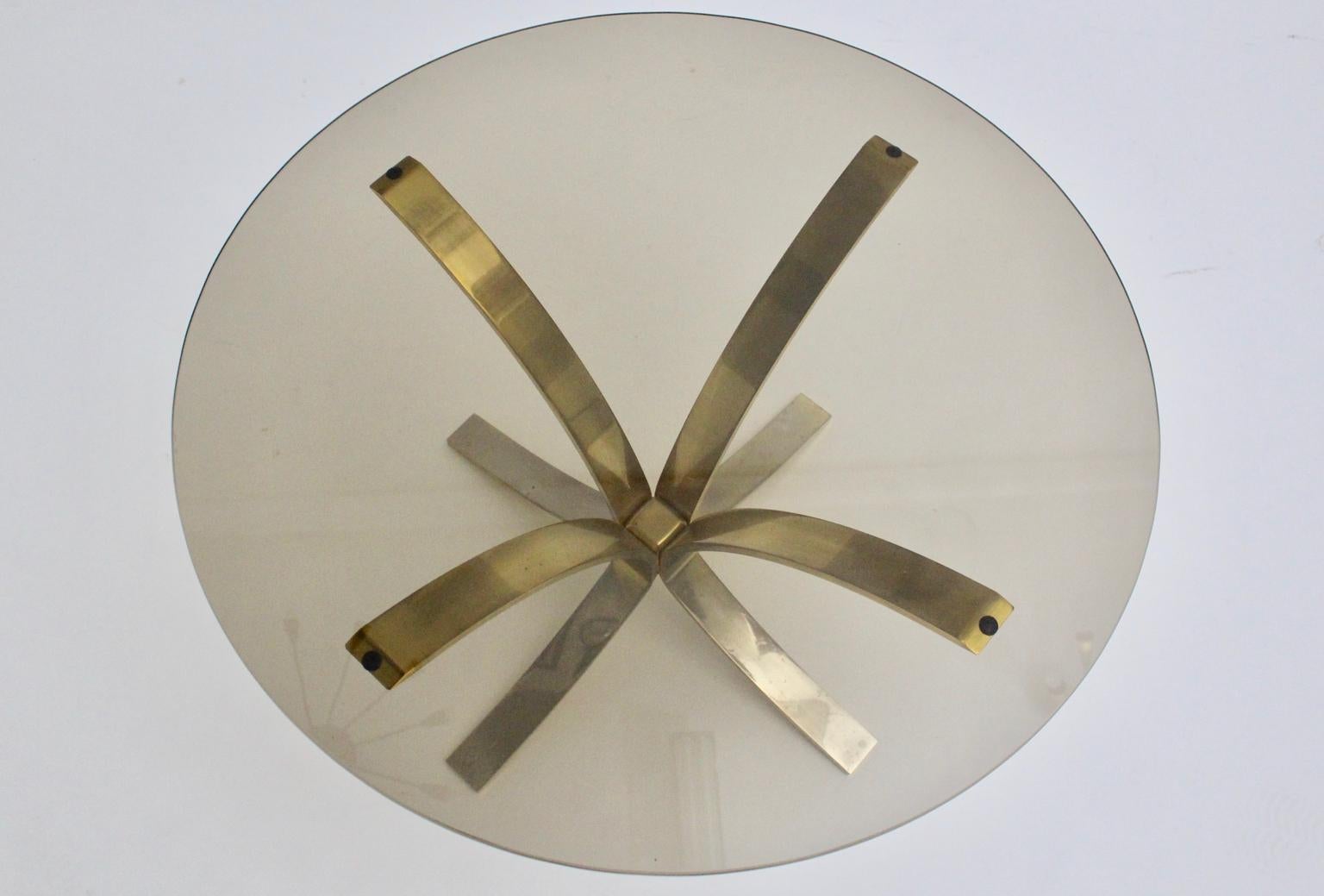 Mid-Century Modern Brass Glass Coffee Table by Roger Sprunger, 1960s In Good Condition For Sale In Vienna, AT