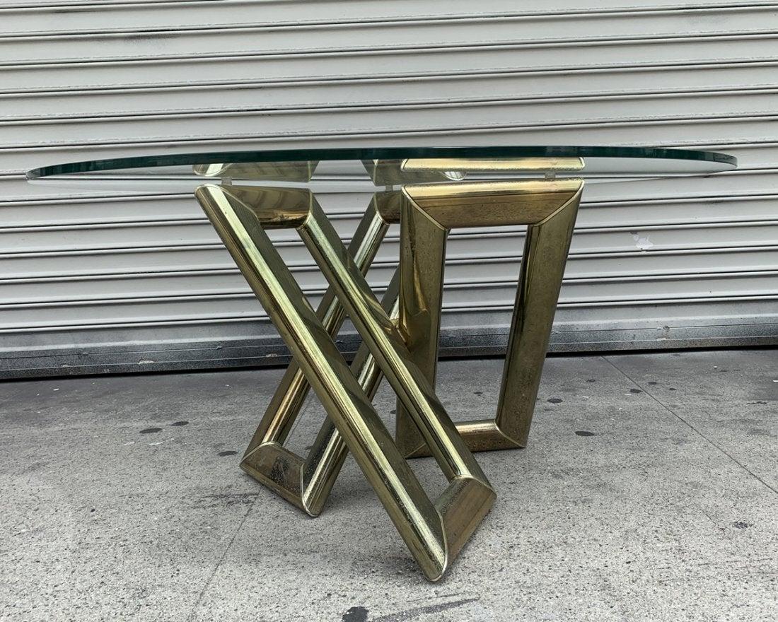 Mid-Century Modern Brass and Glass Coffee Table 2