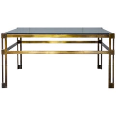 Vintage Mid-Century Modern Brass & Glass Coffee Table