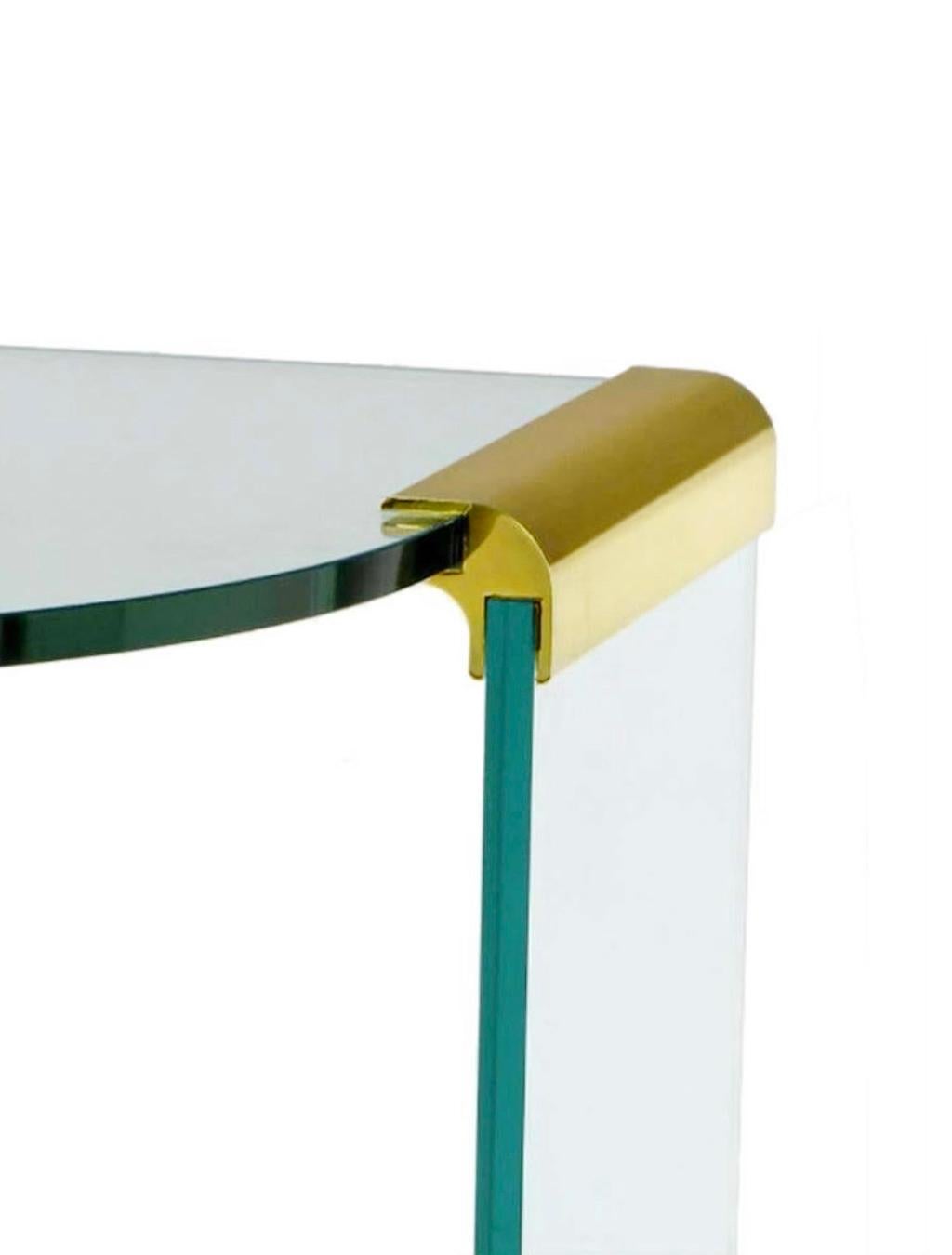 American Mid-Century Modern Brass & Glass Desk or Console Table by Leon Rosen for Pace