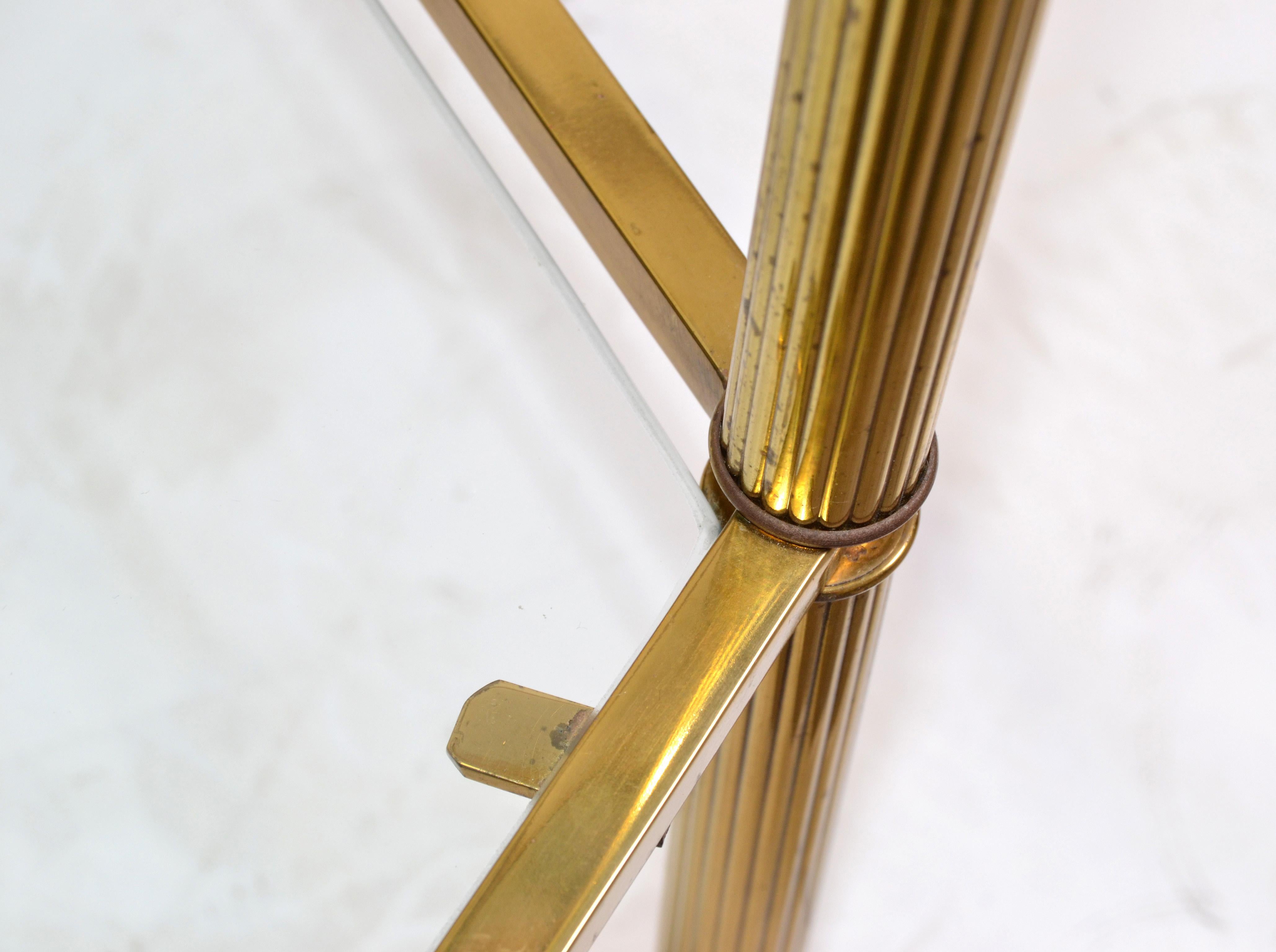 Mid-Century Modern Brass and Glass Extendable Two Table Bar Cart Trolley, Italy 8