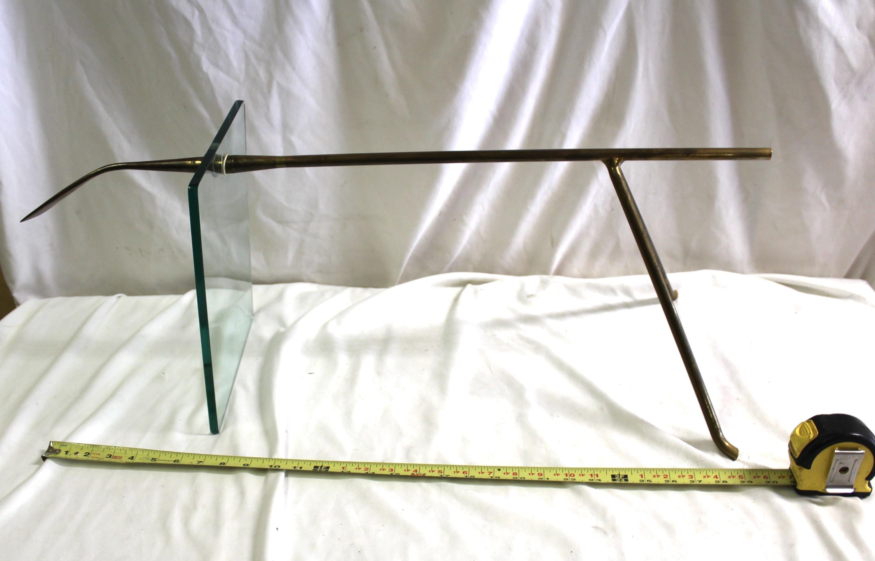 Late 20th Century Mid-Century Modern  Brass , Glass  side Table For Sale