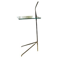 Used Mid-Century Modern  Brass , Glass  side Table