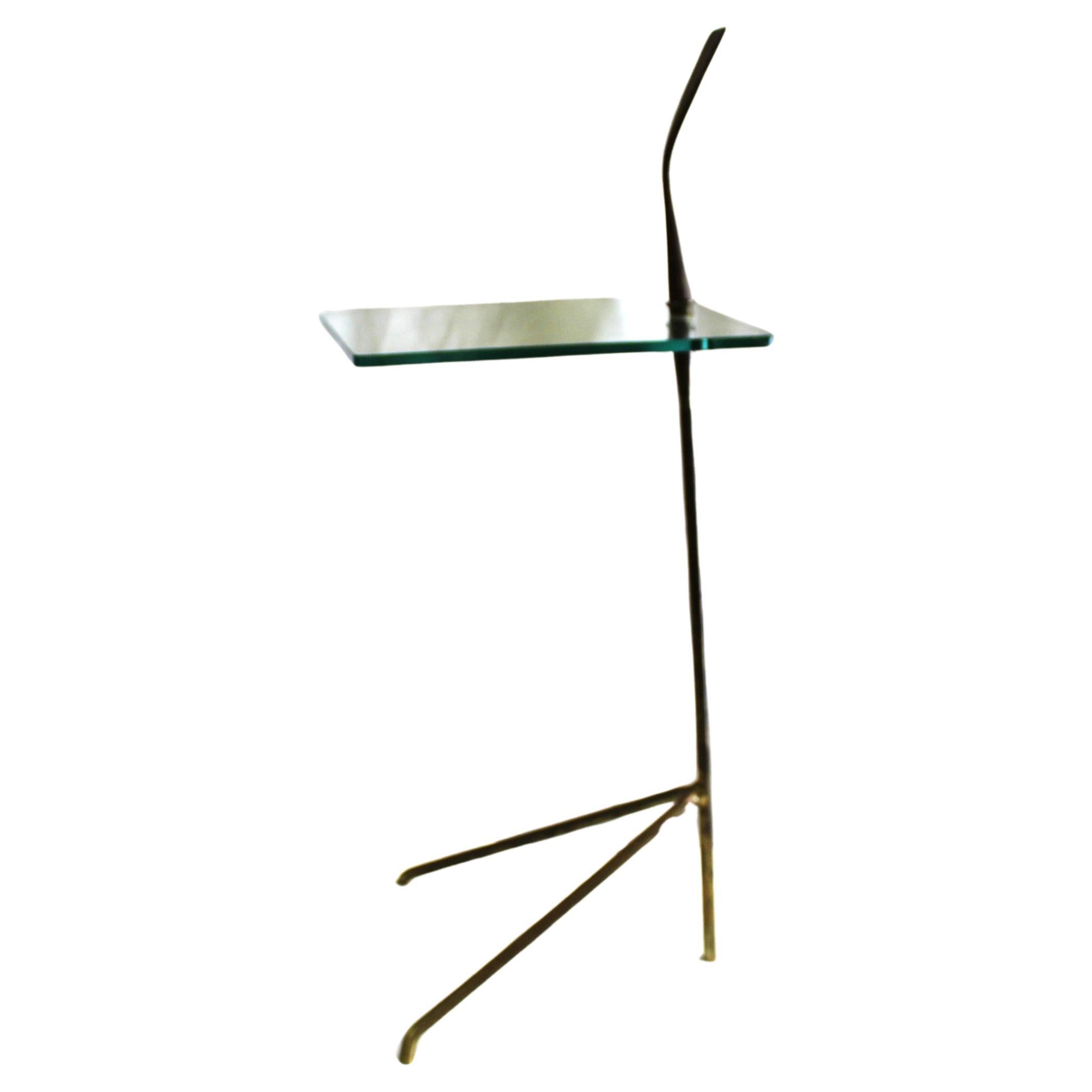 Moderne Mitte des Jahrhunderts  Messing , Glas  Beistelltisch