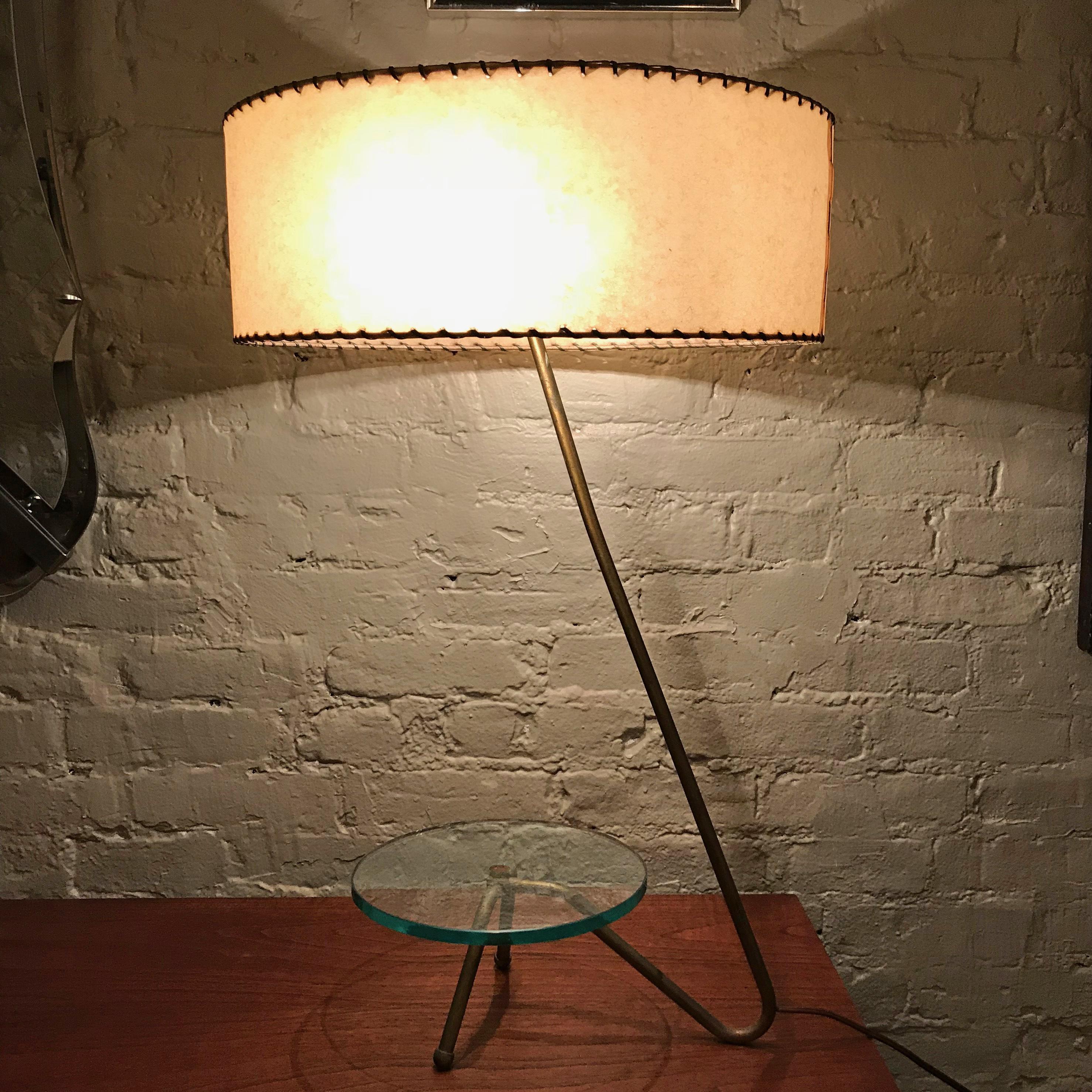 American Mid Century Modern Brass Grasshopper Table Lamp