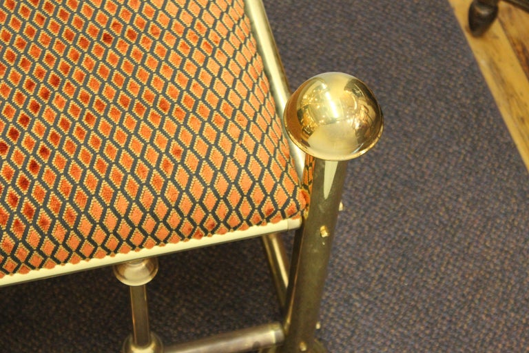 MidCentury Modern Brass Hall Tree With Upholstered Bench at 1stDibs